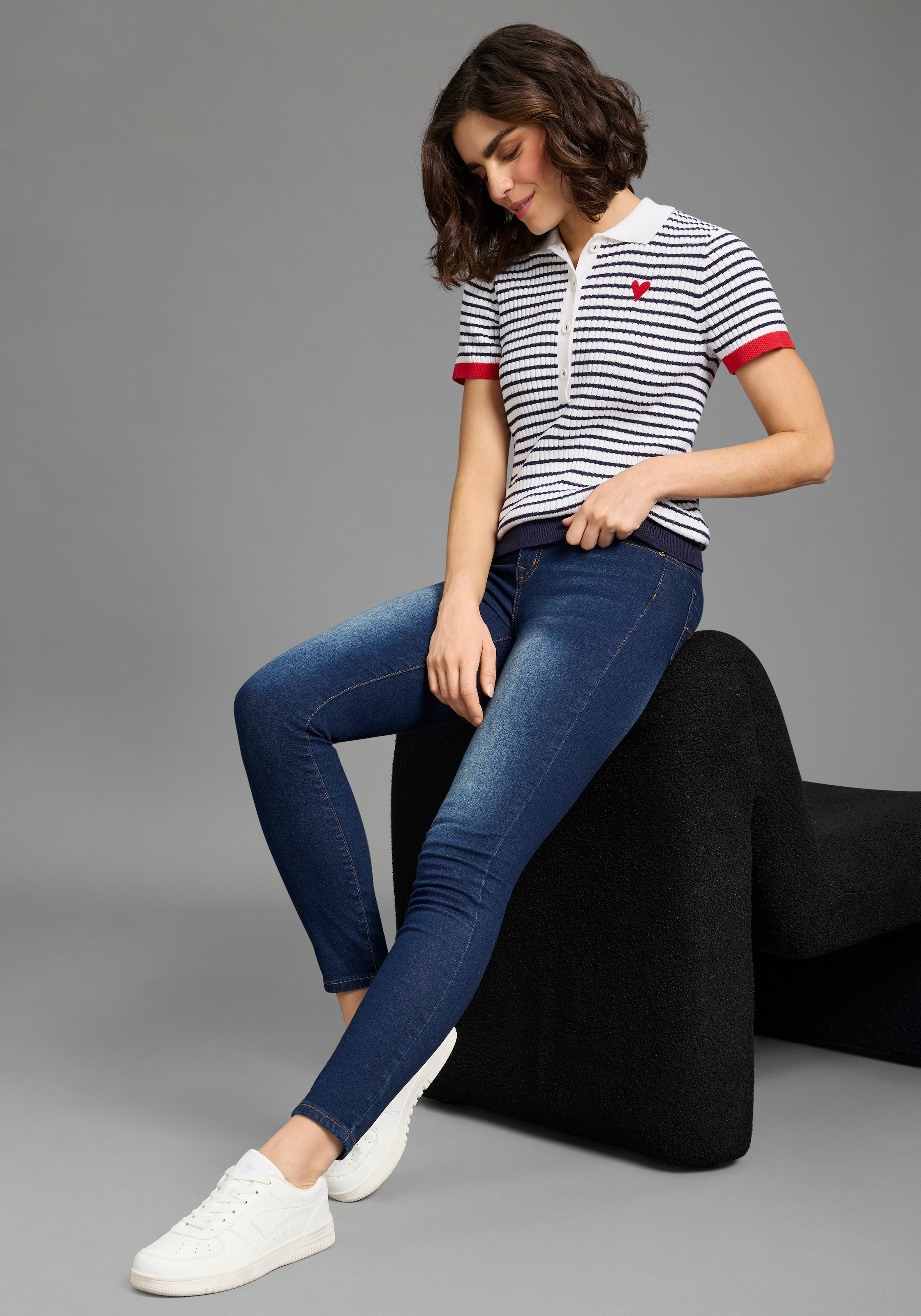 KangaROOS Polokragenpullover aus Baumwoll-Mix, Polokragen, schmale Basic-Passform