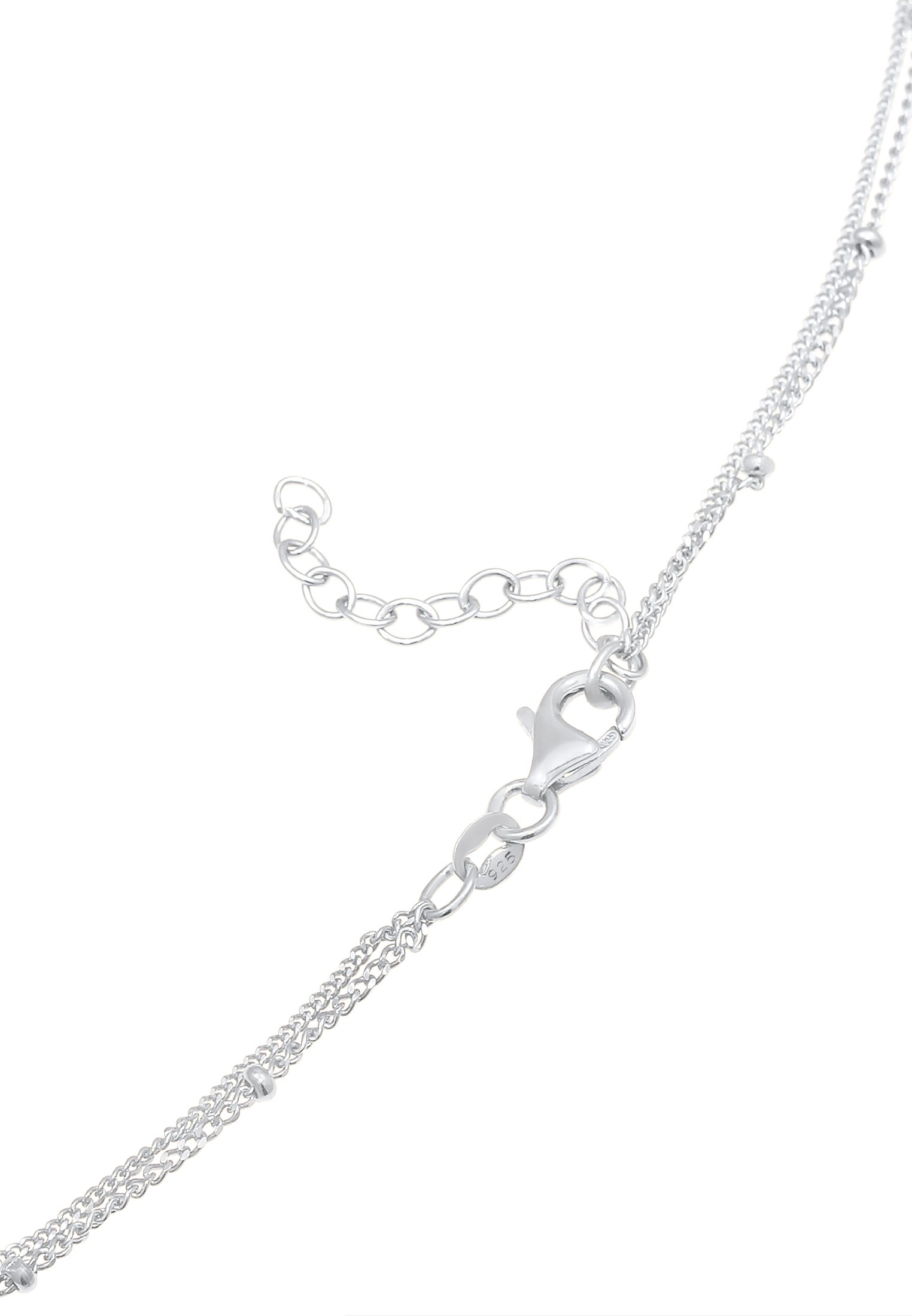 Elli Silberkette »Halskette Layer Mond Sichel Kugelkette 925 Silber«