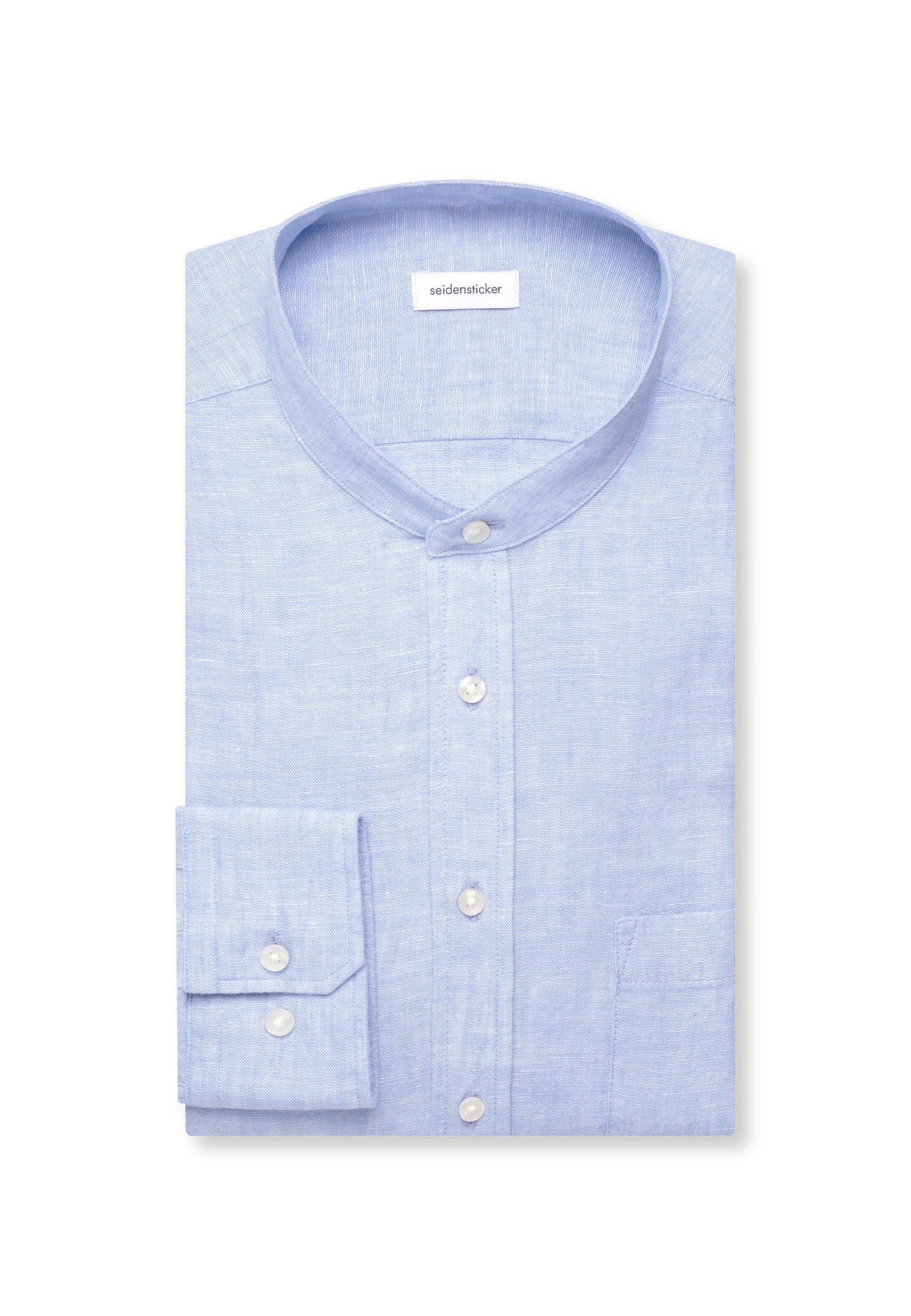 seidensticker Leinenhemd »Schwarze Rose« Slim 1/1 Stehkragen Uni