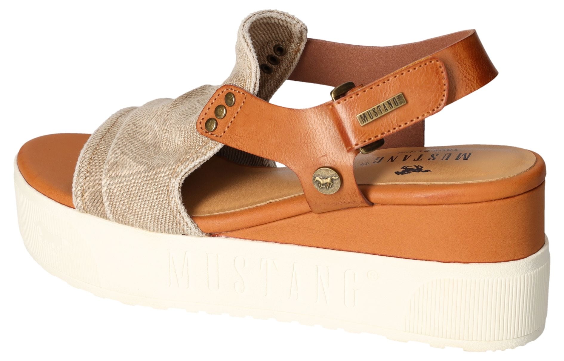 Mustang Shoes Keilsandalette, Keilsandale, Plateausandale mit Klettverschluss
