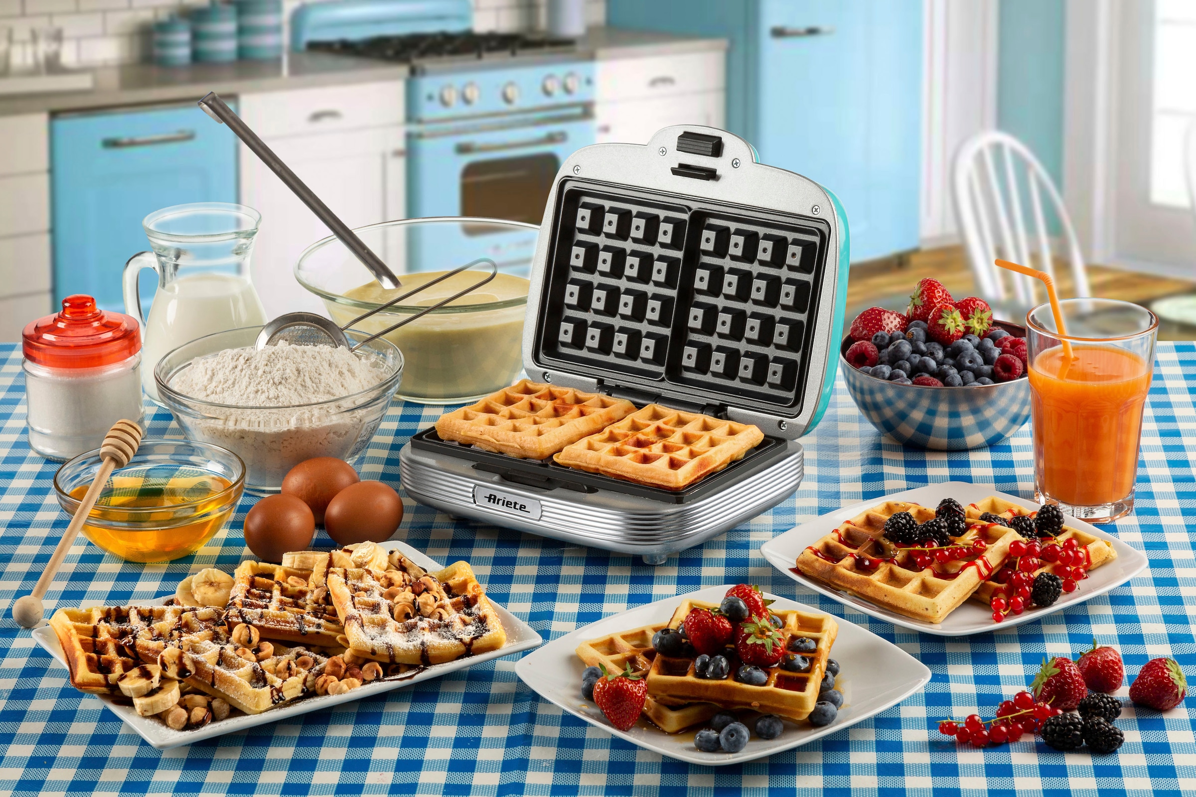 Ariete Waffeleisen »1973B blau Party Time«, 700 W