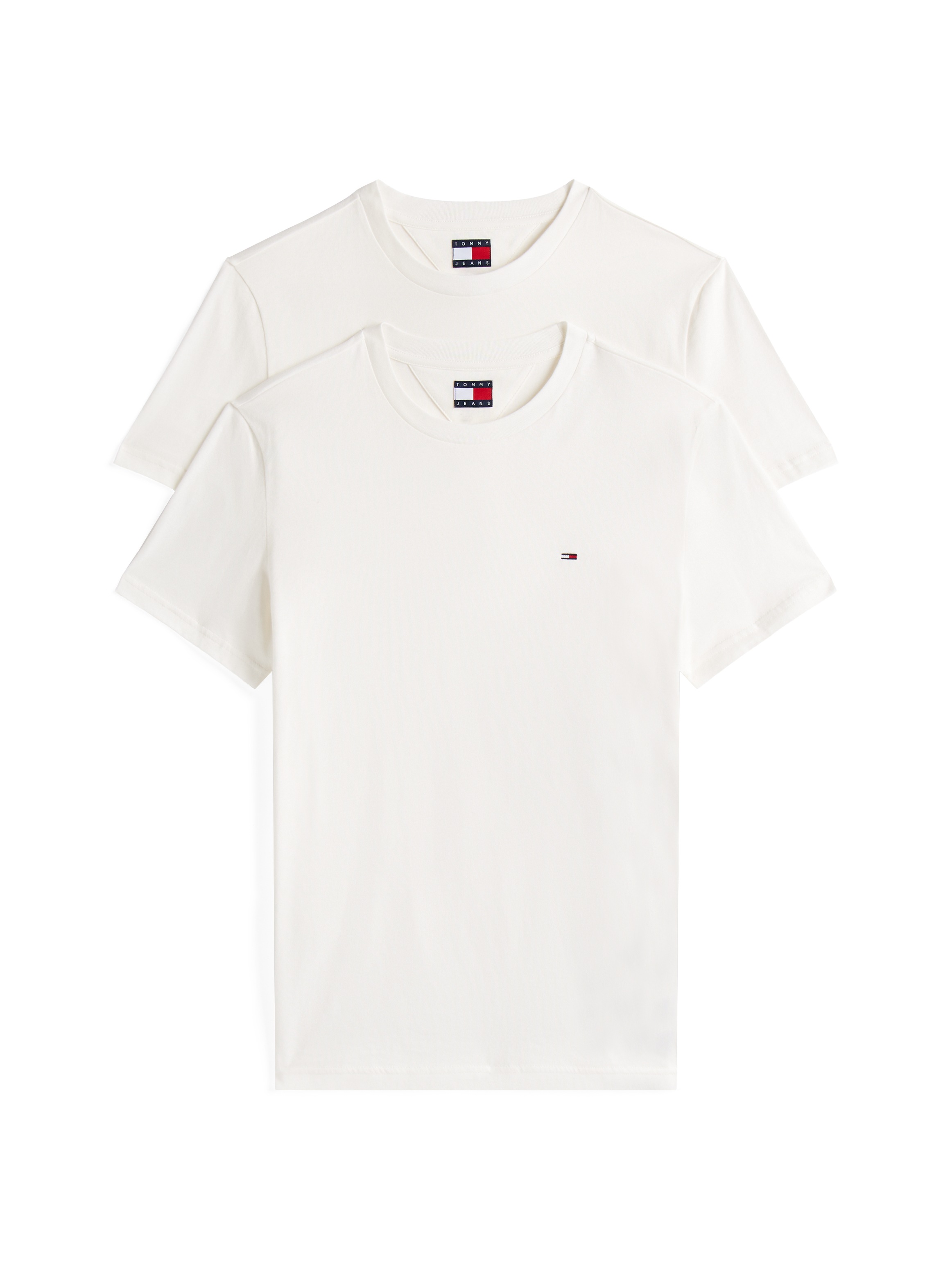 Tommy Jeans Rundhalsshirt »TJM XSLIM 2PACK JERSEY TEE EXT« Packung, 2er-Pack,  Logostickerei, 2Pack
