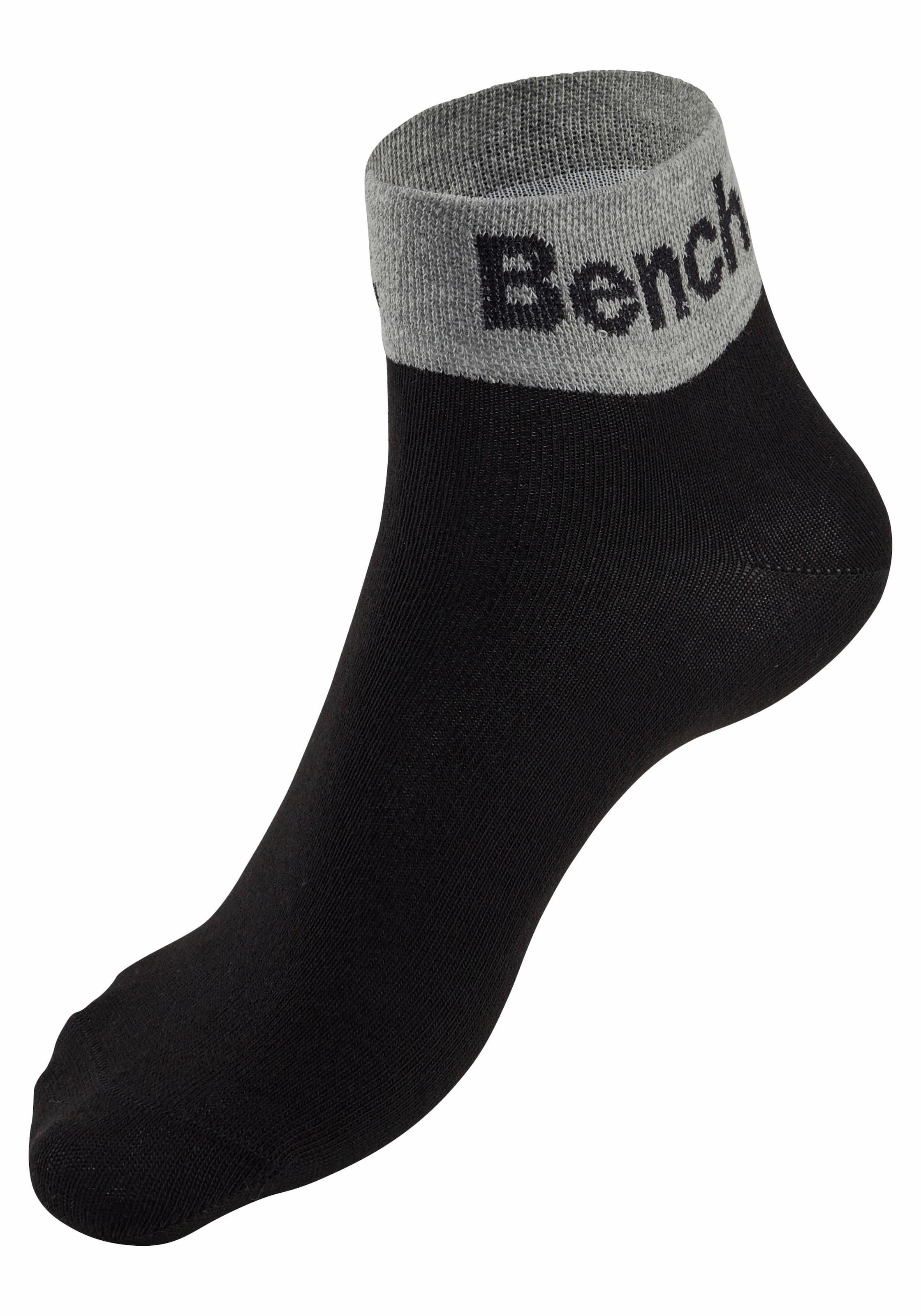 Bench. Kurzsocken, (Packung, 8 Paar), mit eingestricktem Schriftzug am Bündchen