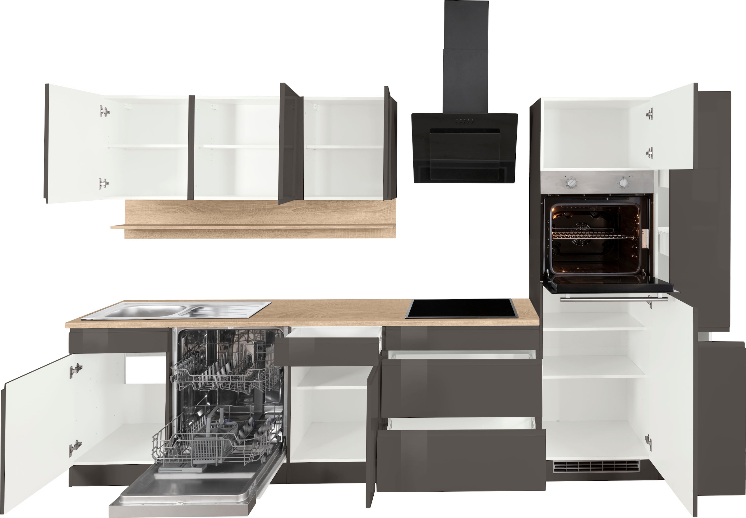 KOCHSTATION Küchenzeile »KS-Virginia« Breite 330 cm, mit E-Geräten