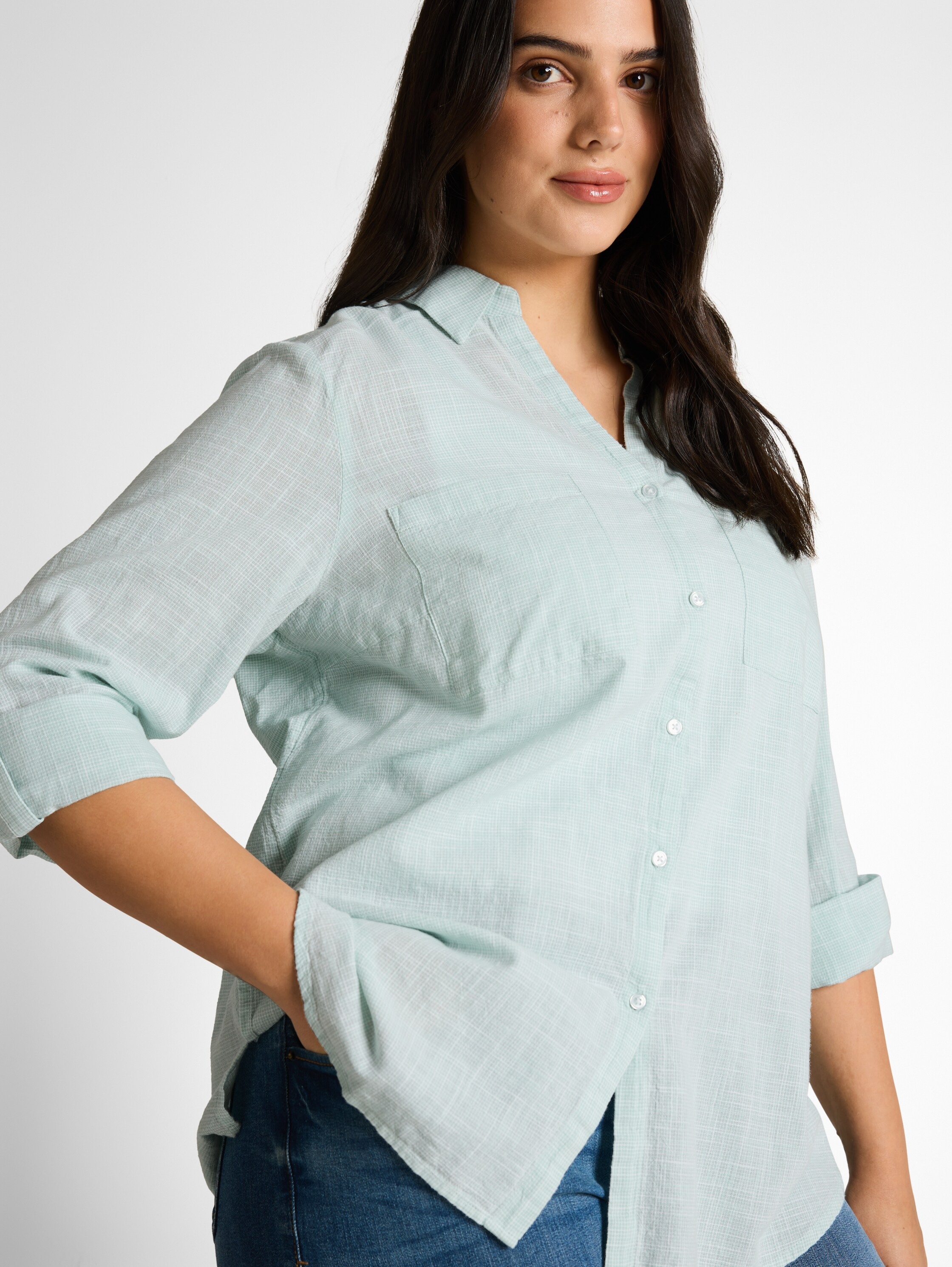 TOM TAILOR PLUS Shirtbluse mit aufgesetzten Brusttaschen