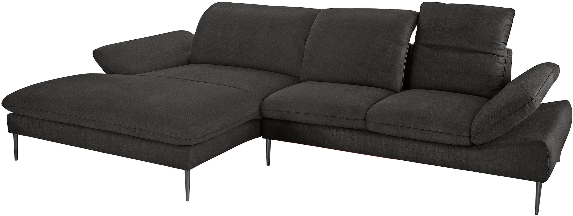 W.SCHILLIG Ecksofa »enjoy&MORE«, Sitztiefenverstellung, Füße schwarz pulverbeschichtet, Breite 340 cm