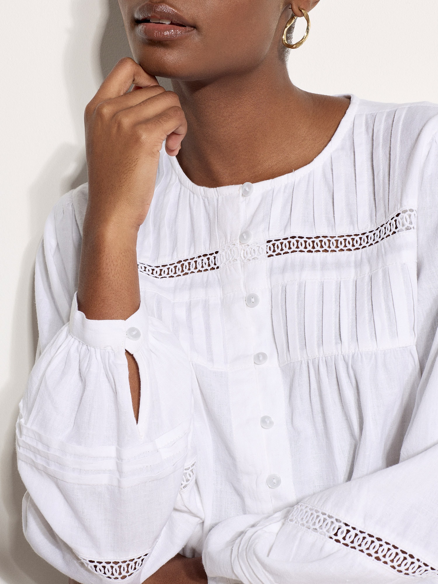 Apricot Klassische Bluse »Bluse« Häkelverzierungen