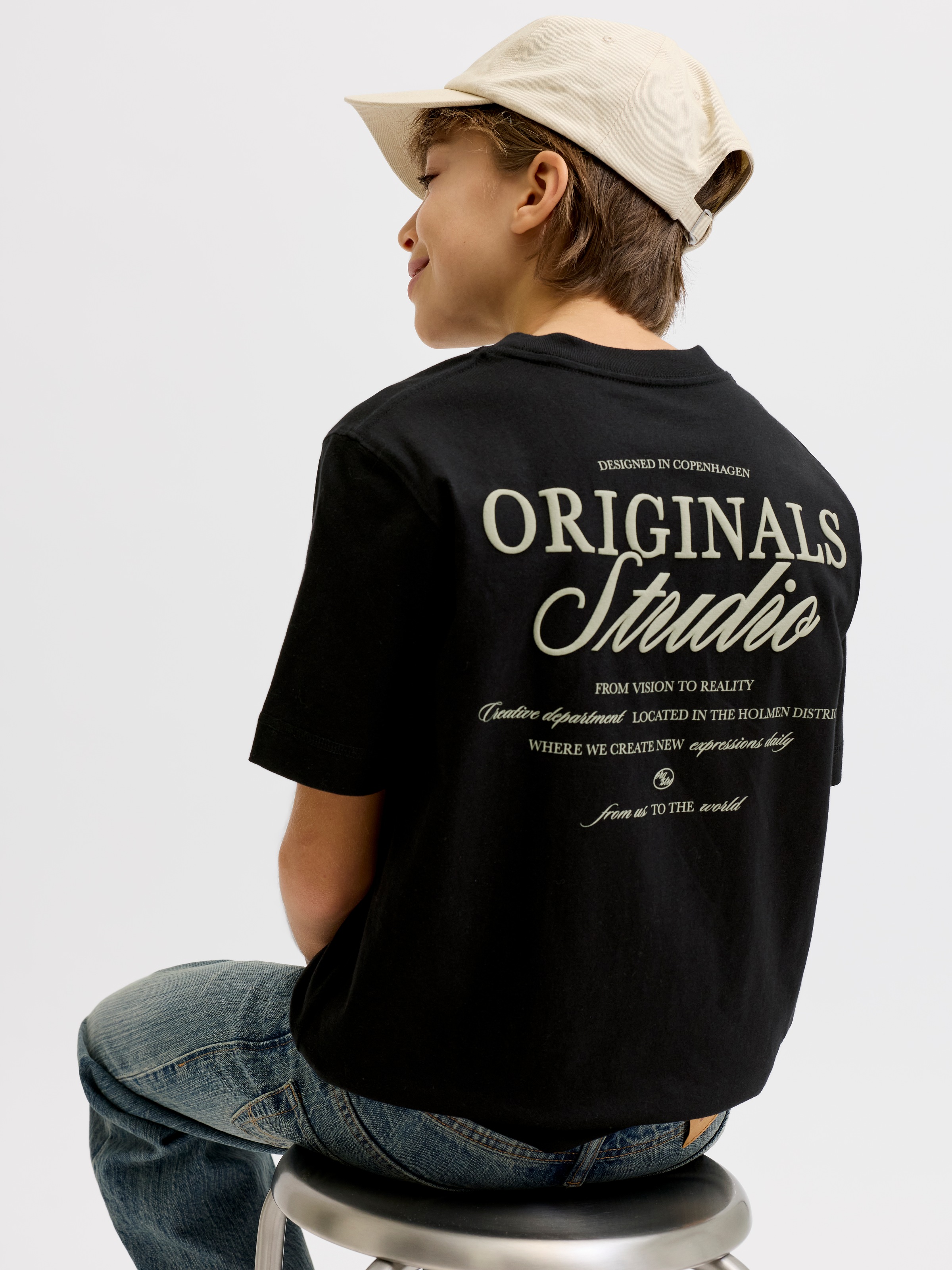 Jack & Jones Junior T-Shirt »JORNORREBRO TYPO TEE SS CREW NECK SN JNR«