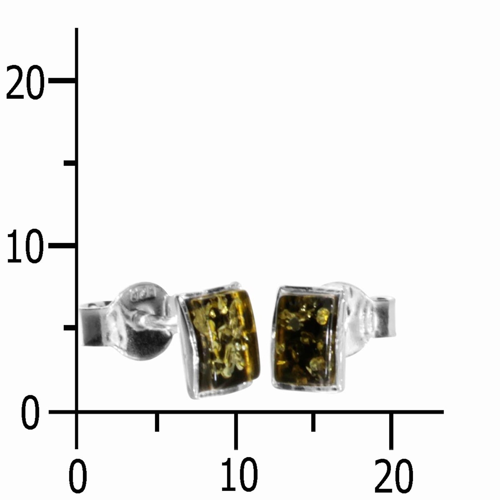OSTSEE-SCHMUCK Paar Ohrstecker »- Classic 6x4 mm - Silber 925/000 - Bernstein«
