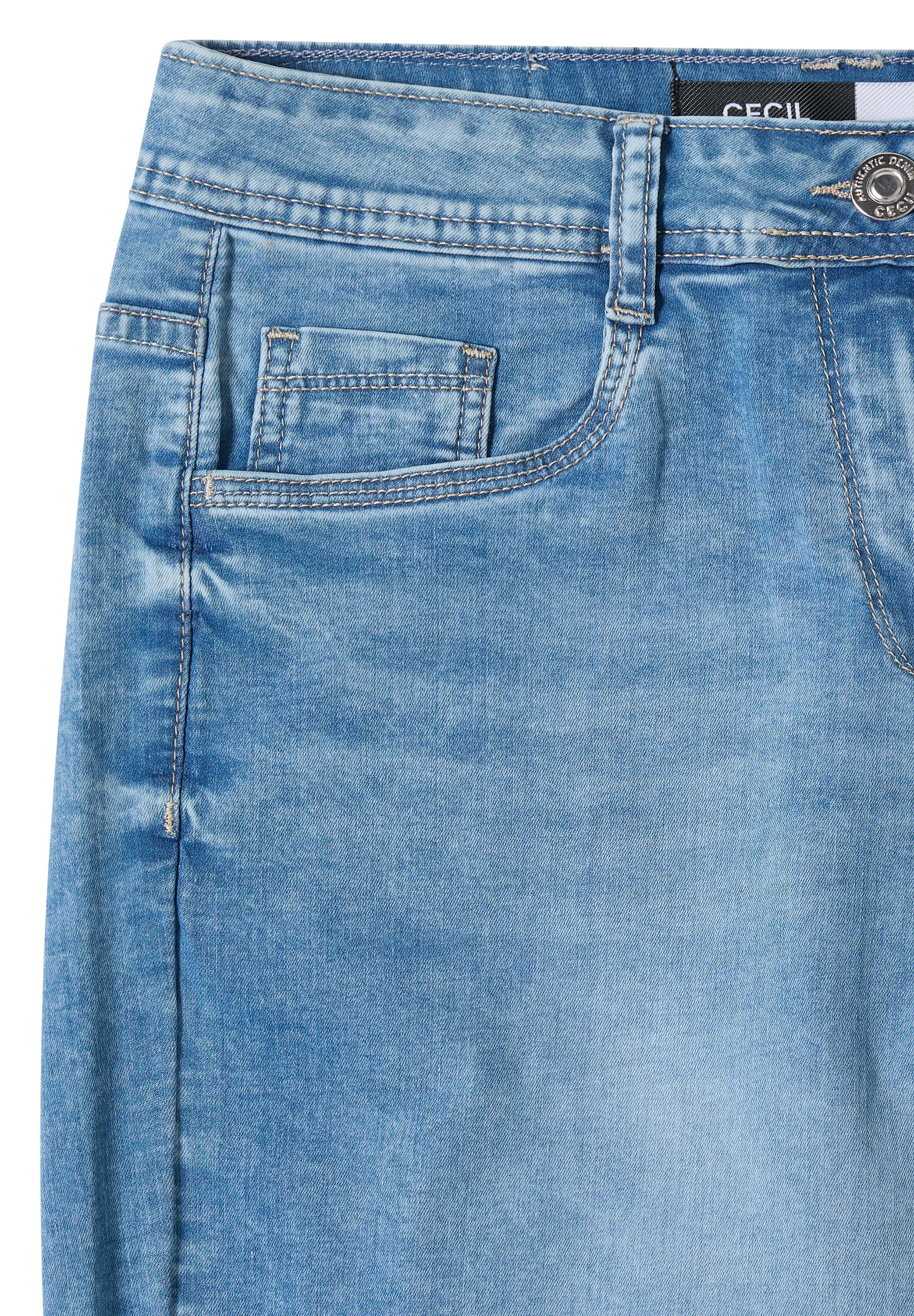 Cecil 3/4-Jeans Loose Fit mit hoher Leibhöhe und weiter Beinform