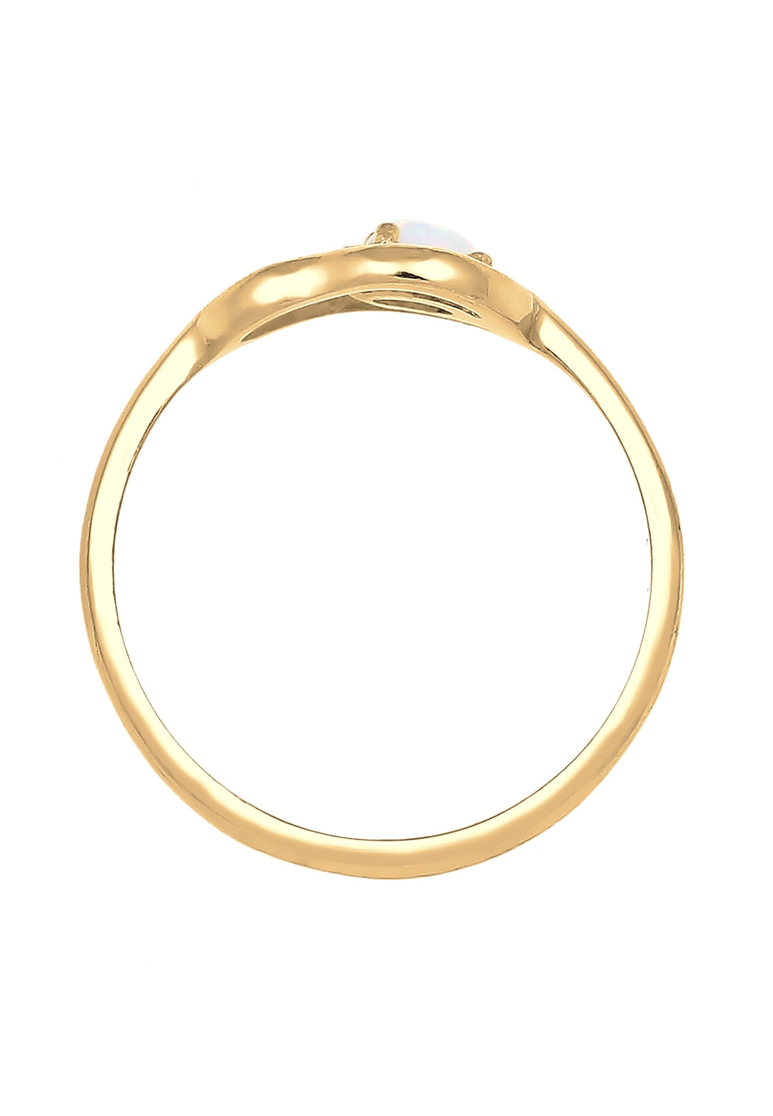 Elli Silberring »Ring Synthetischer Opal 925 Sterling Silber vergodlet«