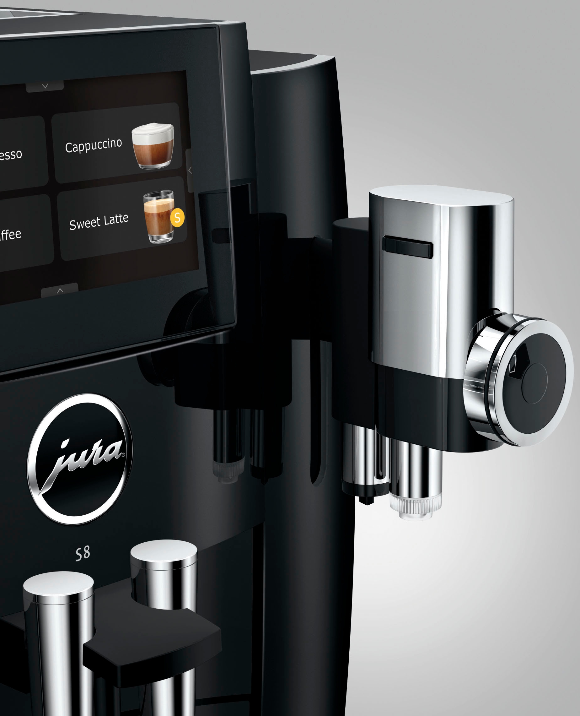 JURA Kaffeevollautomat »15482 S8 (EB), Piano Black« 27 Spezialitäten, Touch, Sweet Foam & Sirupaufsatz