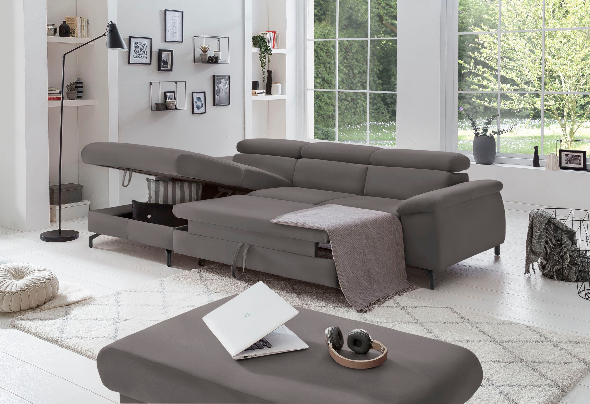 COTTA Ecksofa »Kitty L-Form«, mit Kopfteilverstellung, wahlweise mit Bettfunktion & Bettkasten