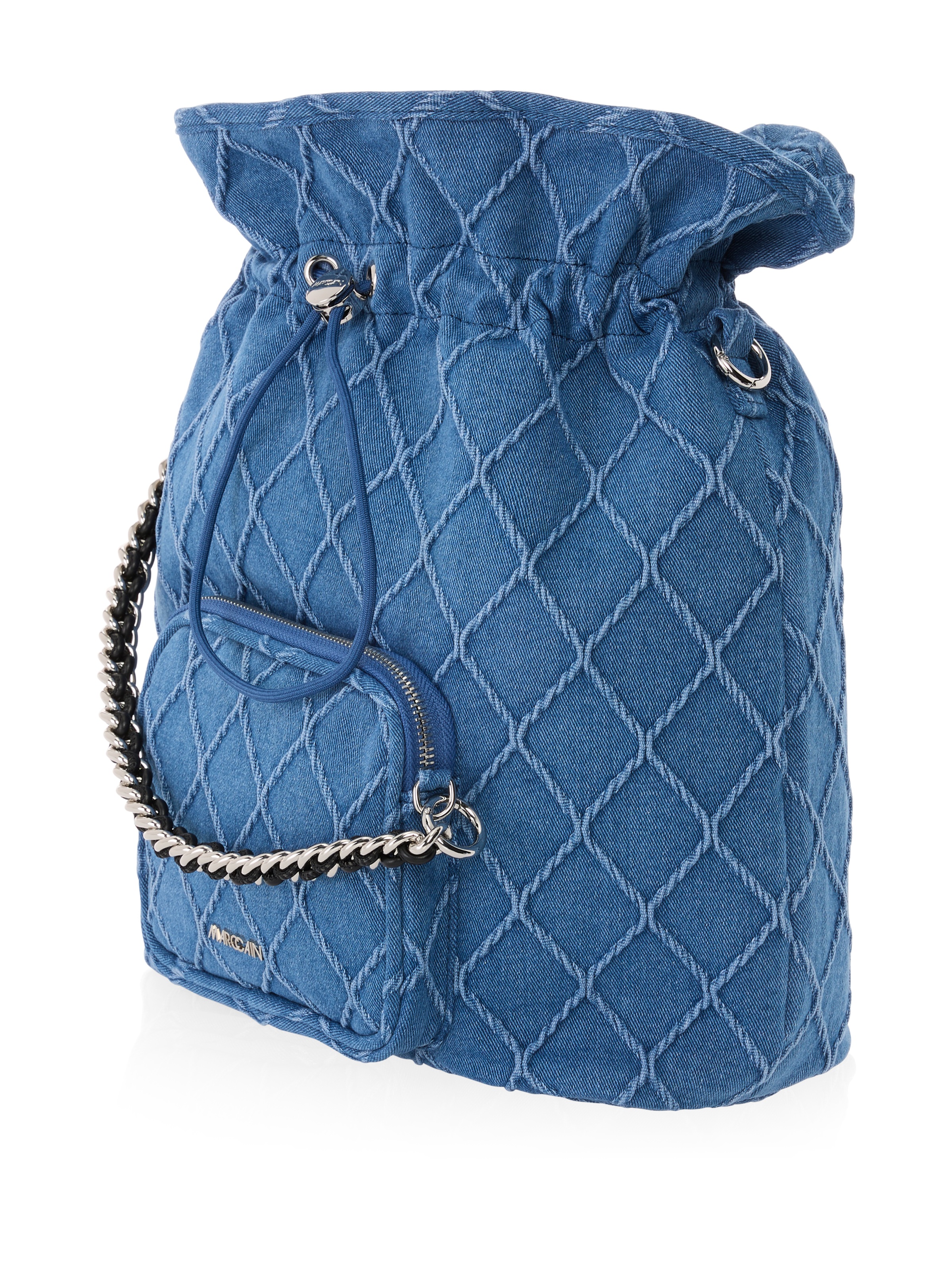 Marc Cain Beuteltasche »Sports Logomania«, Handtasche, Hobo Bag im Jeans-Look mit Ziersteppung