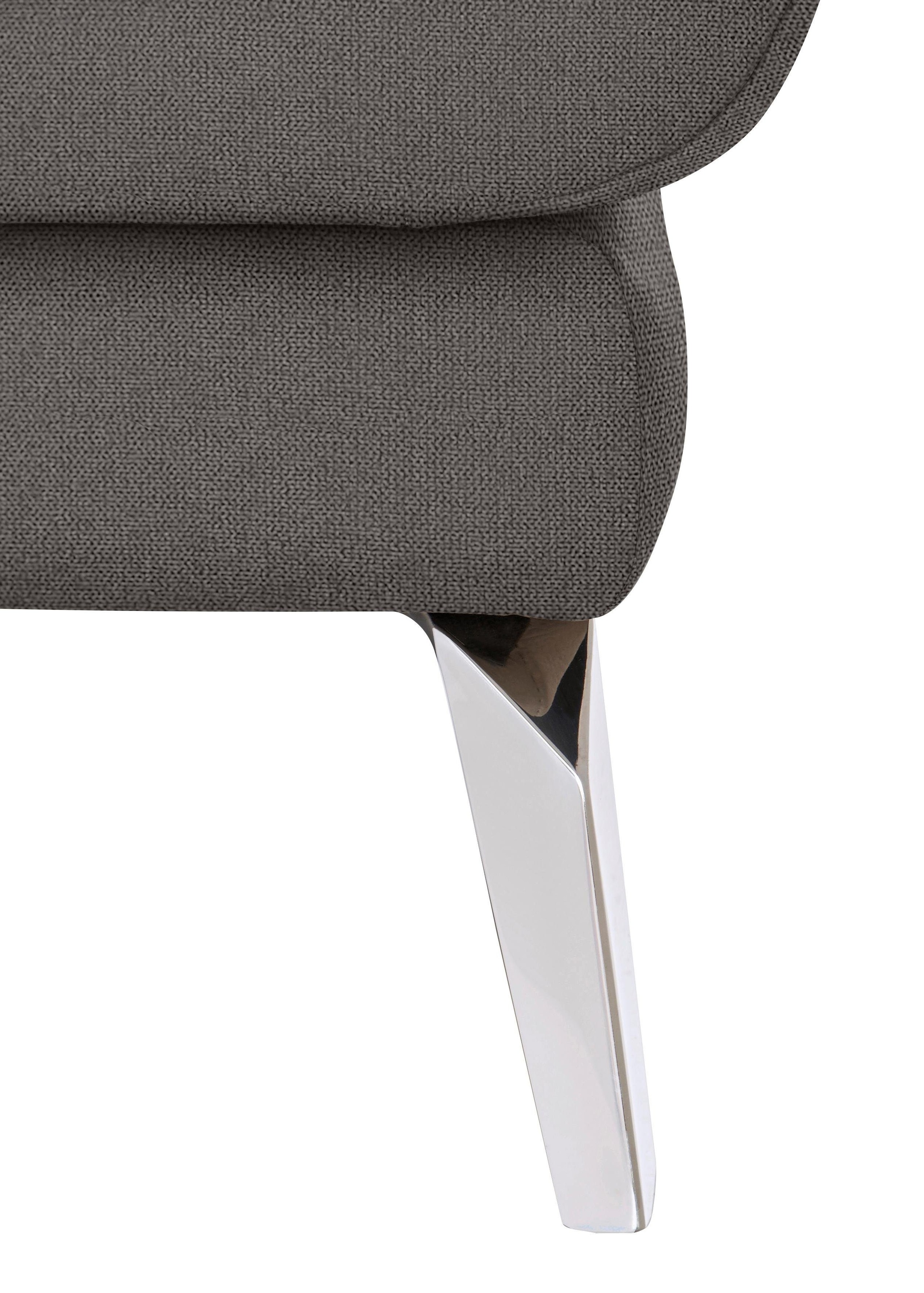 W.SCHILLIG Chaiselongue »softy«, mit dekorativer Heftung im Sitz, Füße Chrom glänzend