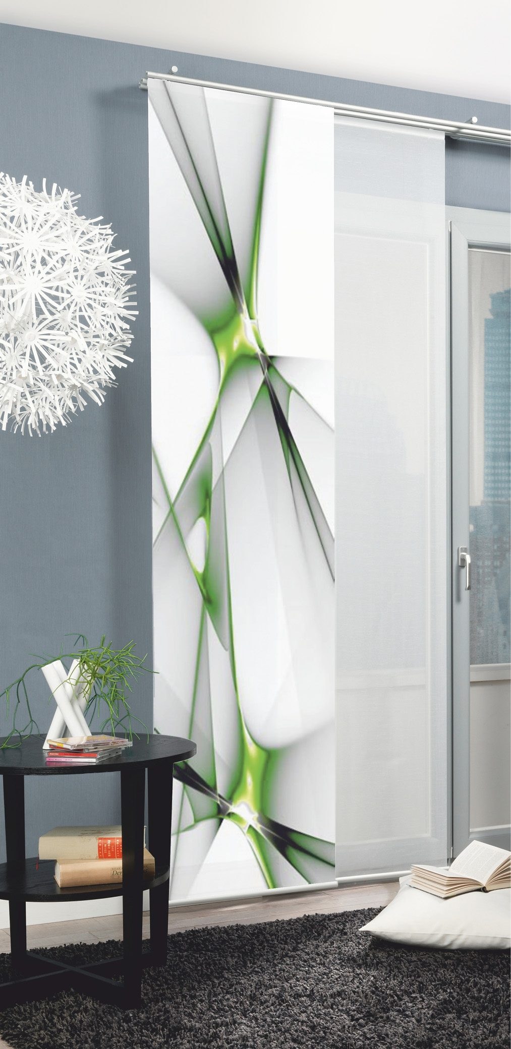 HOME WOHNIDEEN Schiebegardine »FRANKLIN« Klettband 1 Stk. tlg. HxB: 245x60, inkl. Befestigungszubehör