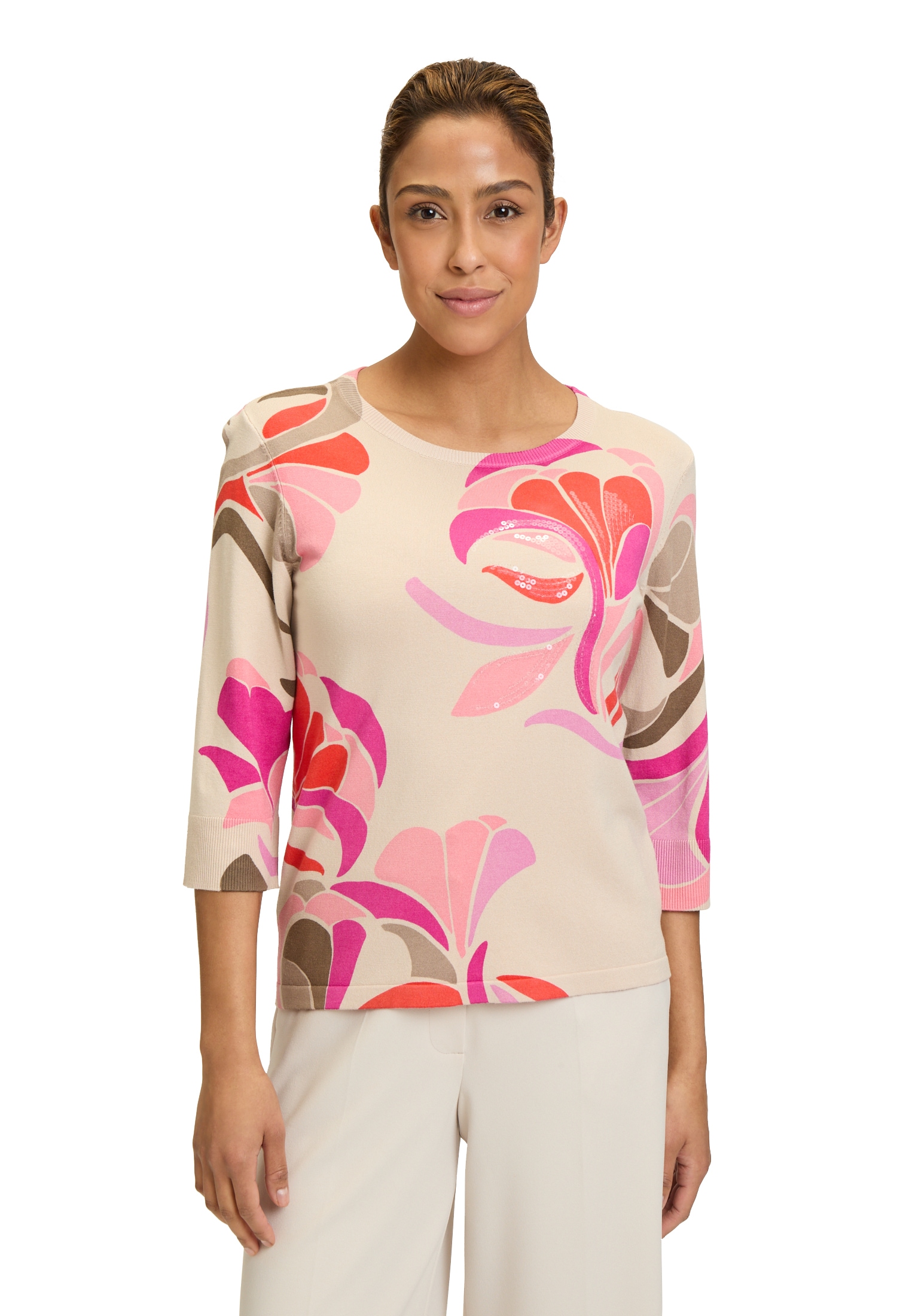 Betty Barclay Rundhalspullover »Feinstrickpullover mit Print«