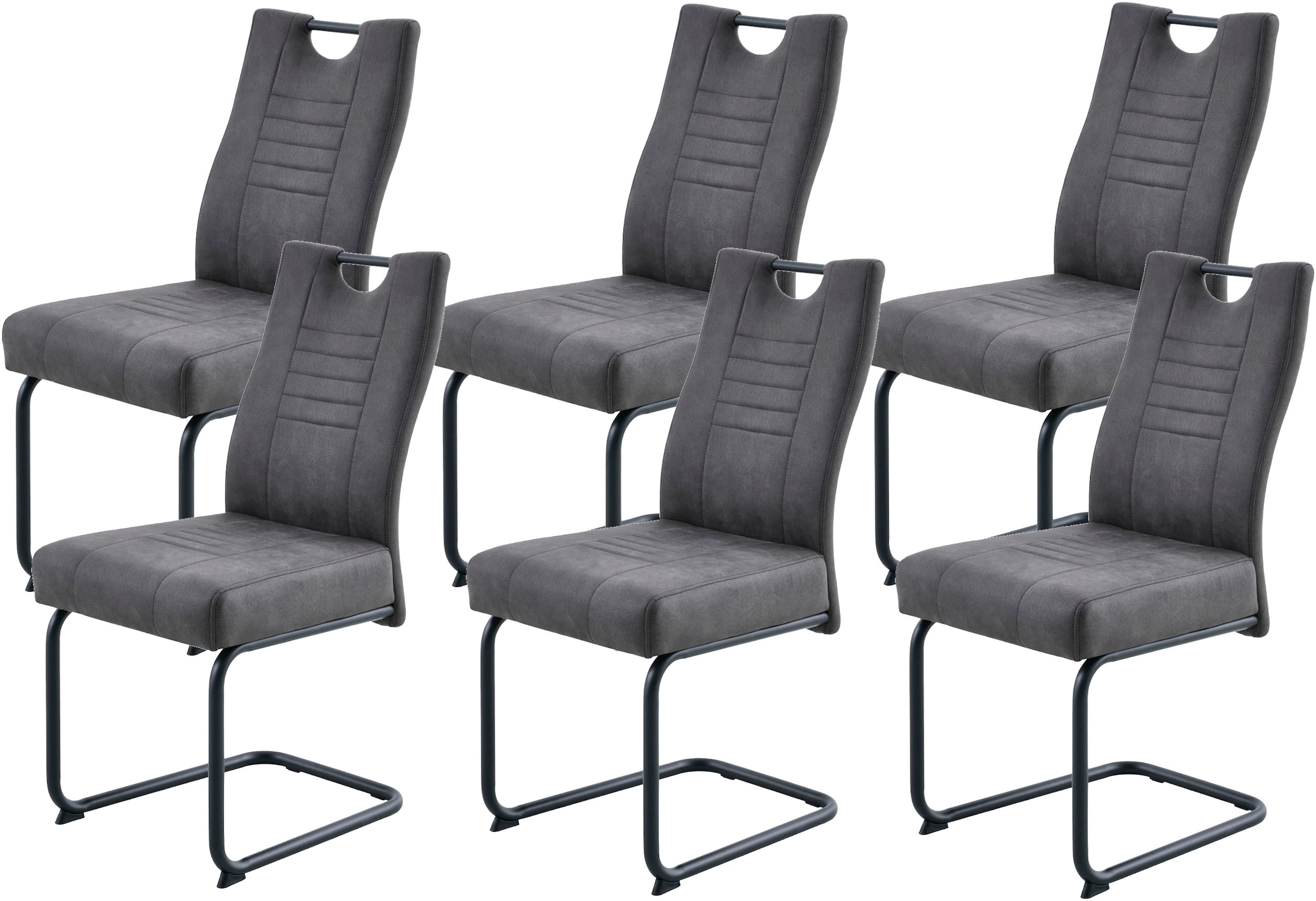 OTTO home »"Altona", Esstisch ausziehbar plus 6 Stühle, TOPSELLER!« Esstisch ausziehbar 140 - 180 cm, 6 Freischwinger, 7 tlg. tlg. Säulentisch 140-180x90 cm, Stuhl mit Federkorb, 140 kg belastbar