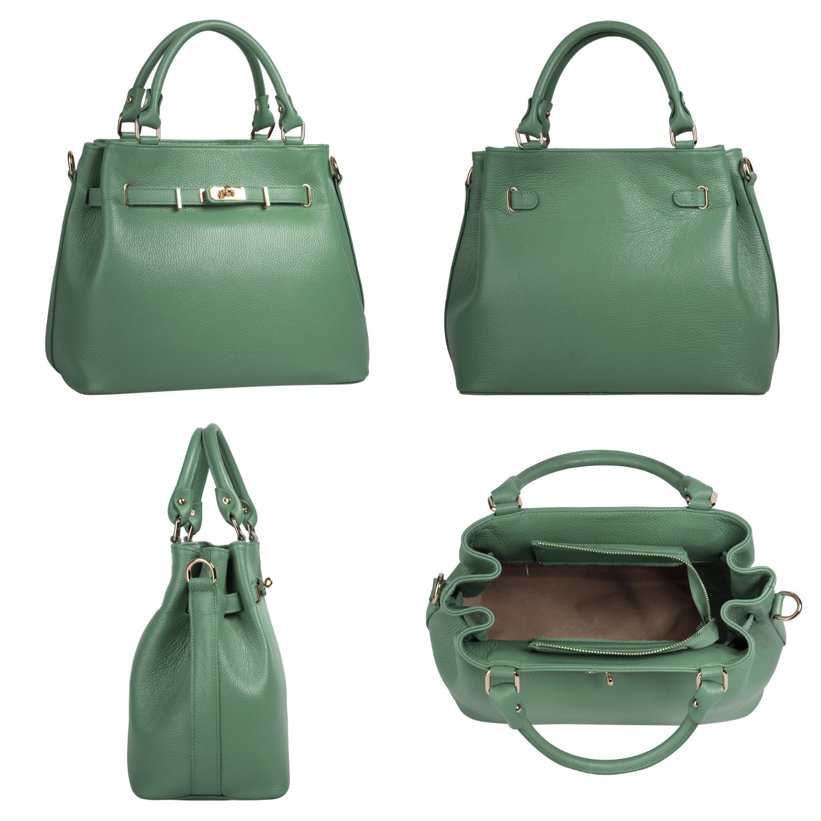 Samantha Look Henkeltasche, echt Leder, Made in Italy, geräumige Henkeltasche mit Smartphonefach