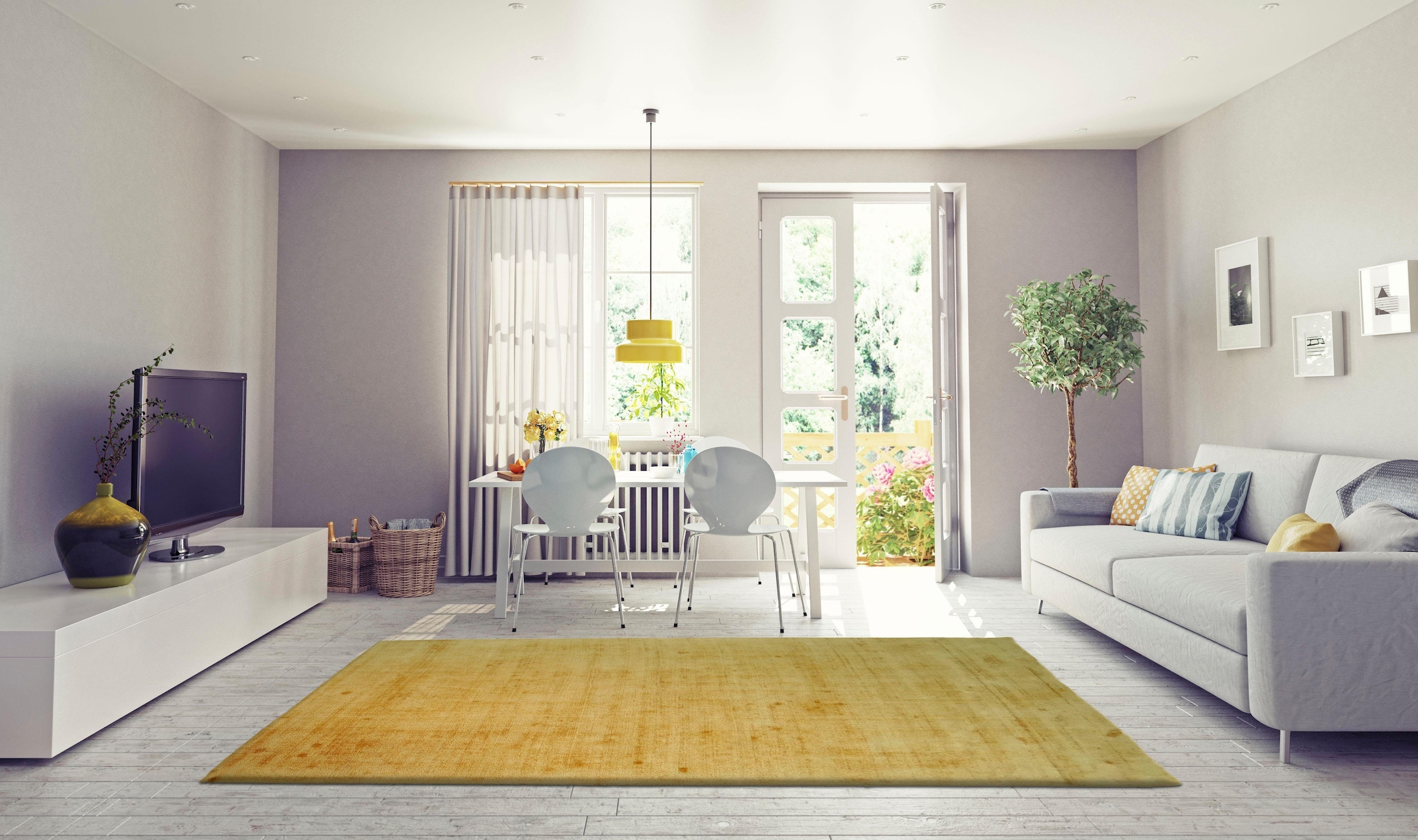 my home Teppich »Besarta«, rechteckig, 13 mm Höhe, Wohnzimmer