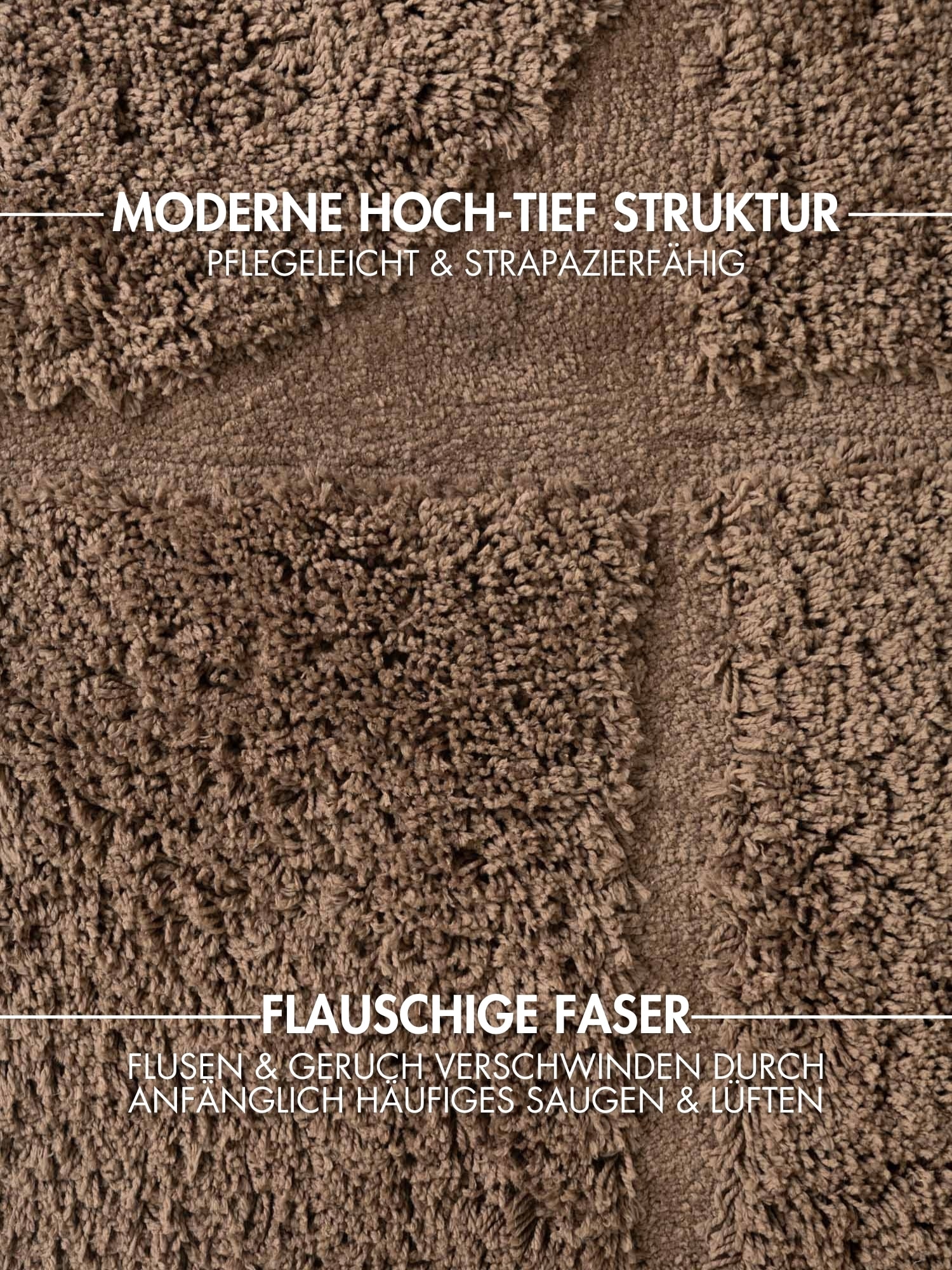 Ted Baker Hochflor-Teppich »Jasper , auch in rund« rechteckig 25 mm Höhe Hoch-Tief-Struktur, Weich, Shaggy, Modern, Wohnzimmer, Schlafzimmer