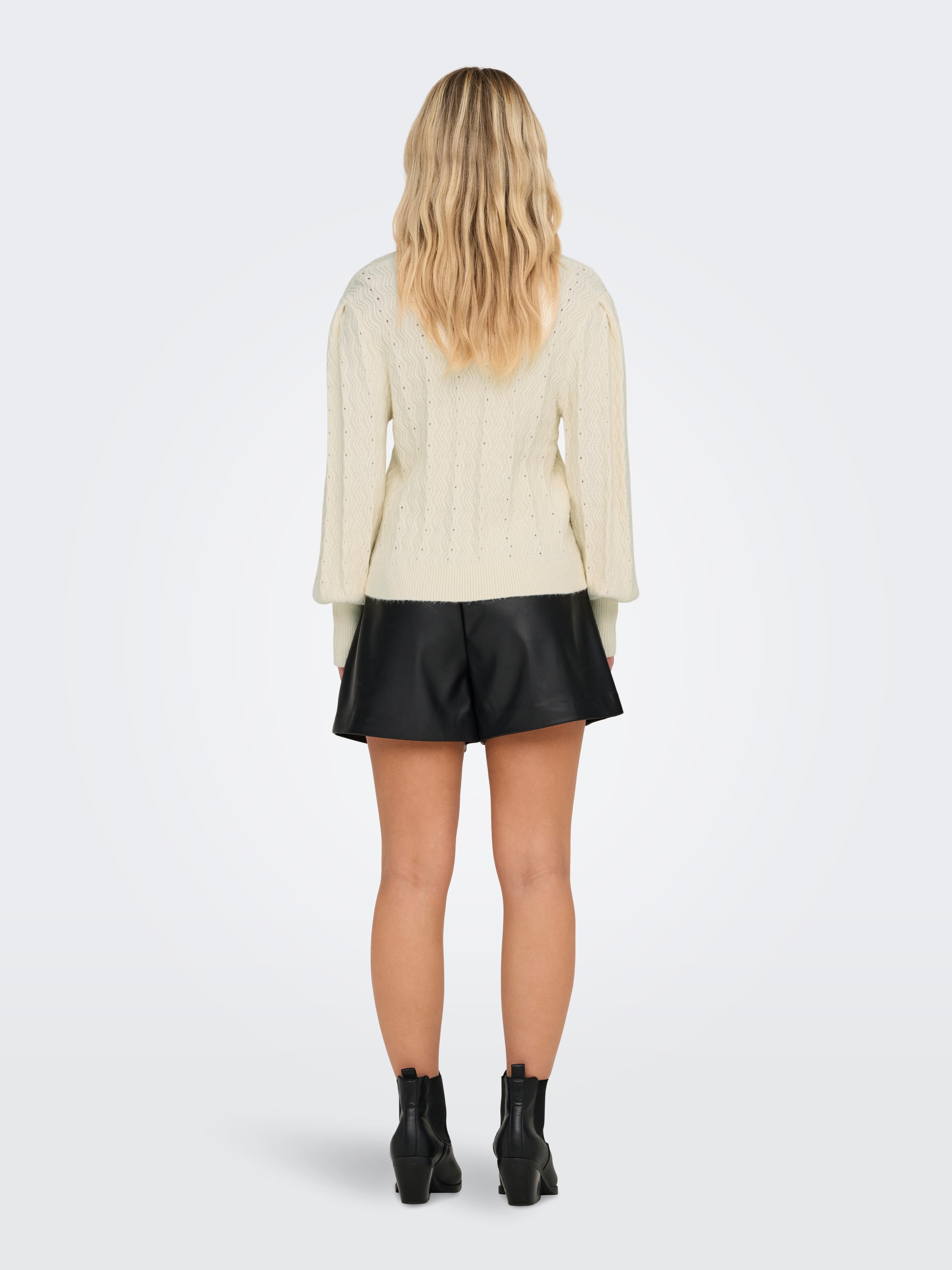 ONLY Rundhalspullover »ONLKATIA LS STRUC PUFF ONECK CC KNT«