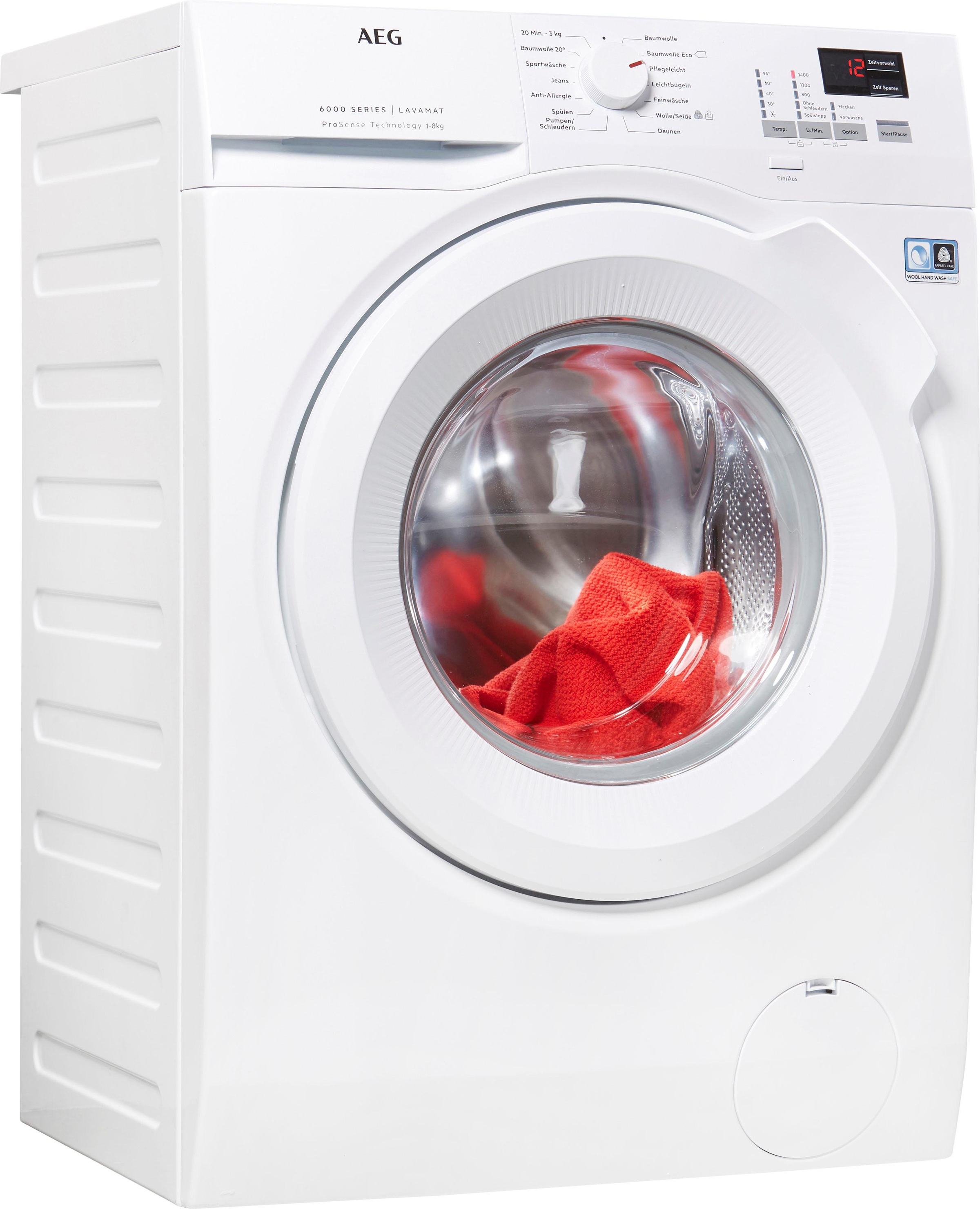 AEG Waschmaschine »L6FBA484«, L6FBA484, ProSense - Intelligente Beladungserkennung