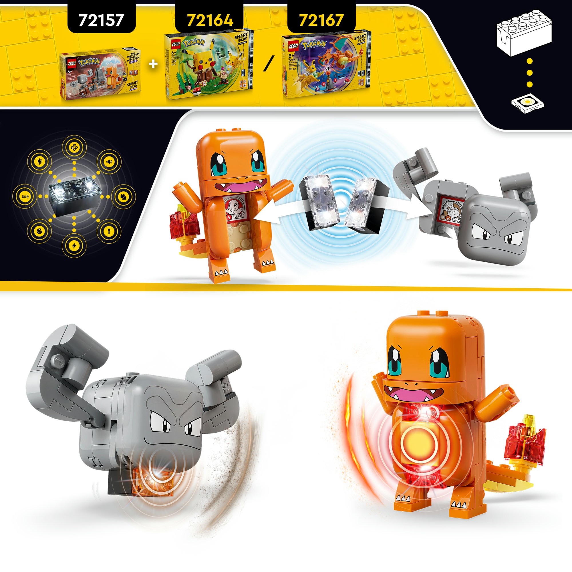 LEGO® Konstruktionsspielsteine »SMART Play™ Glumandas und Kleinsteins Höhlenduell (72157)« LEGO Pokémon; Mit SMART Brick kombatibel (nicht enthalten)