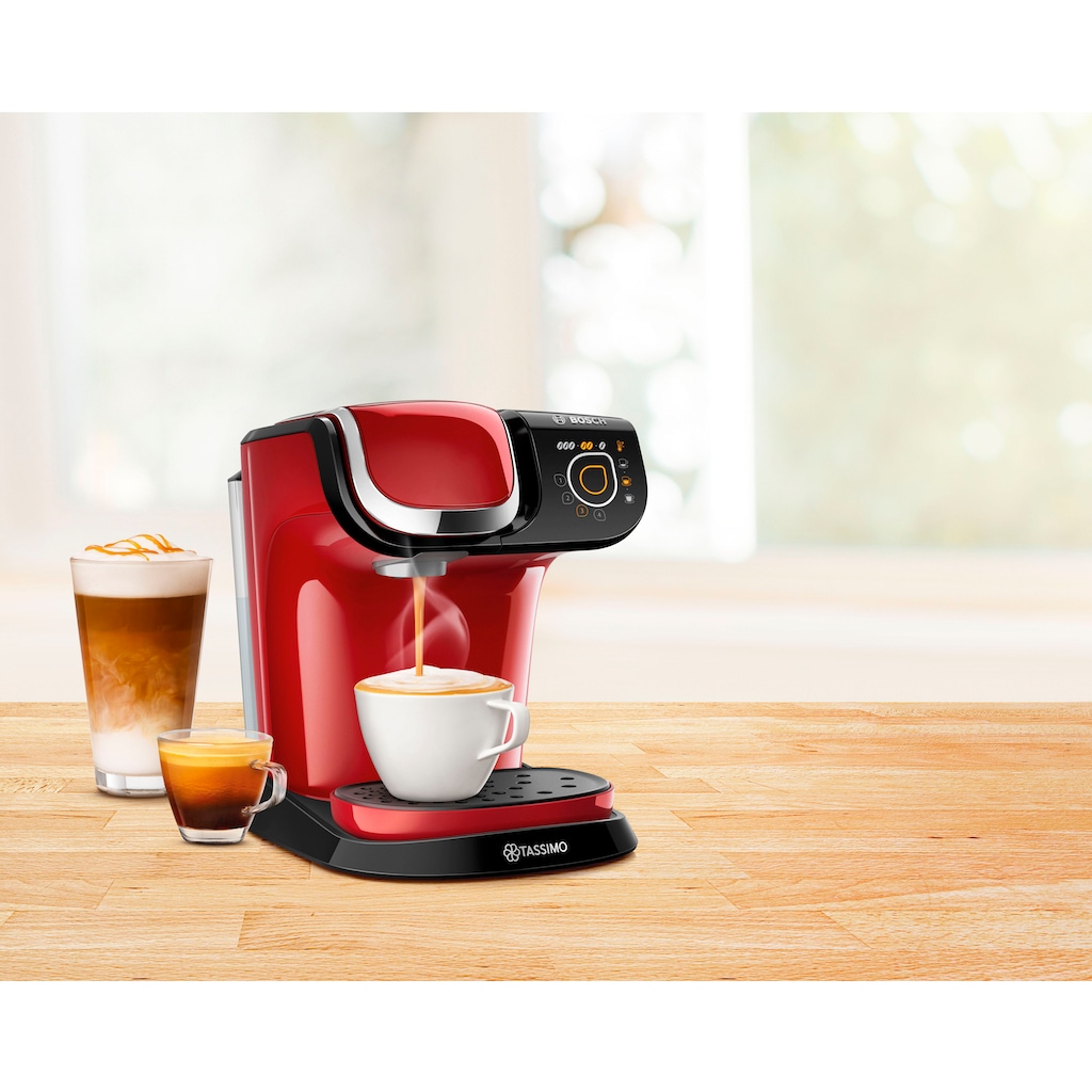 TASSIMO Kapselmaschine »My Way 2 TAS6503, Personalisierung, über 70 Getränke«, mit Wasserfilter, One-Touch Bedienung, Wassertank 1,3 L, rot