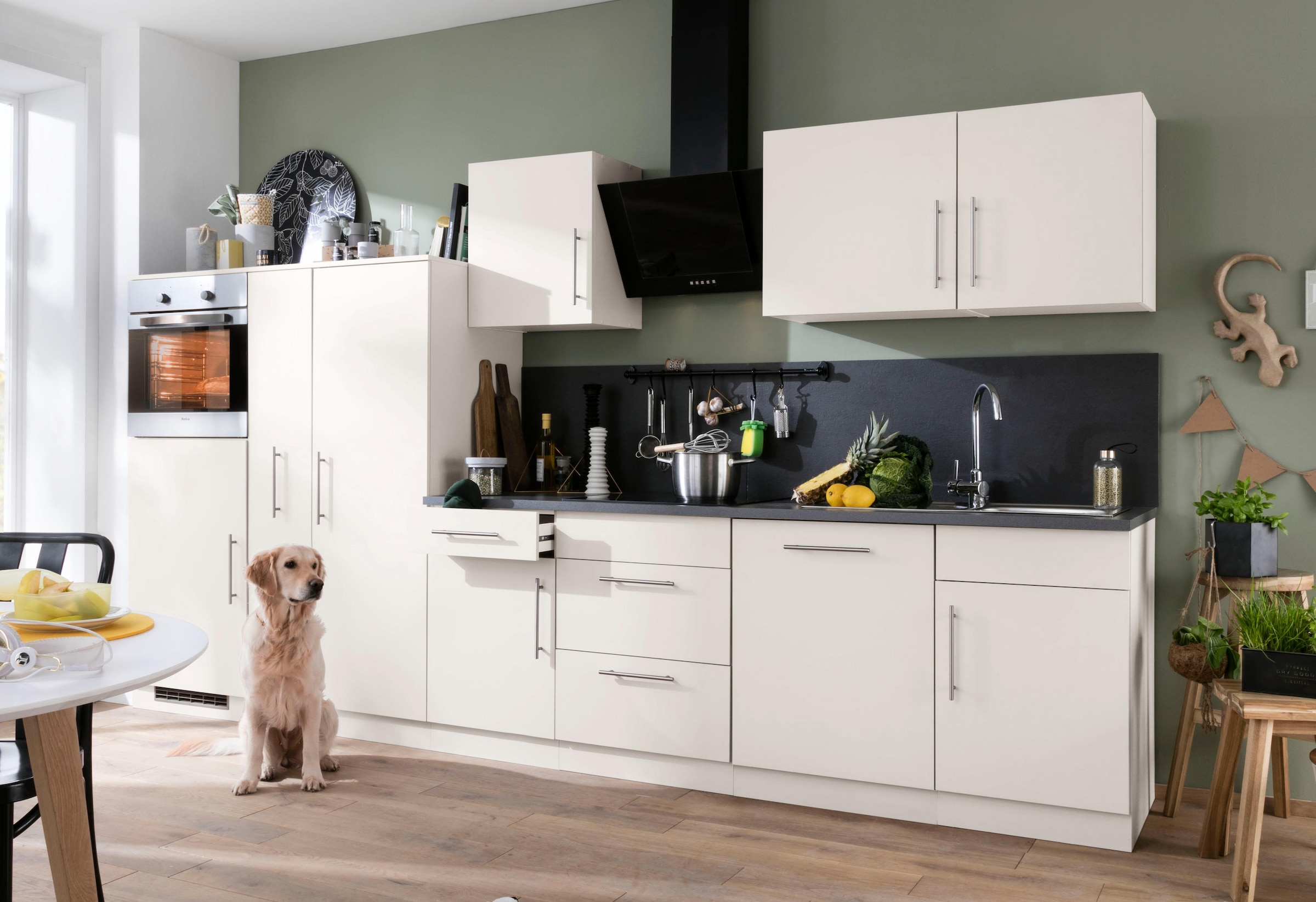 wiho Küchen Küchenzeile »Cali« ohne E-Geräte, Breite 220 cm