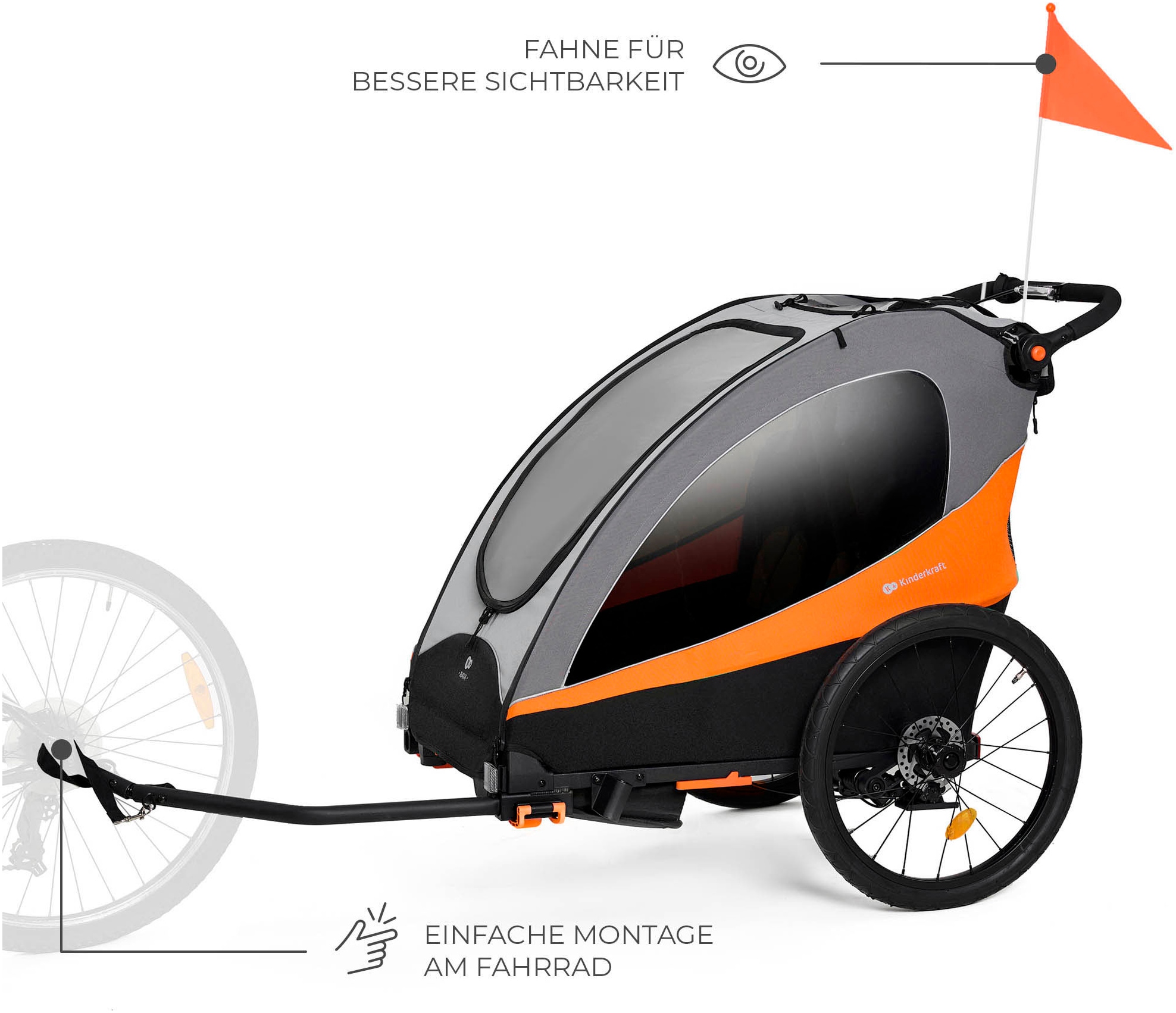 Kinderkraft Fahrradkinderanhänger »NAVA« für 2 Kinder