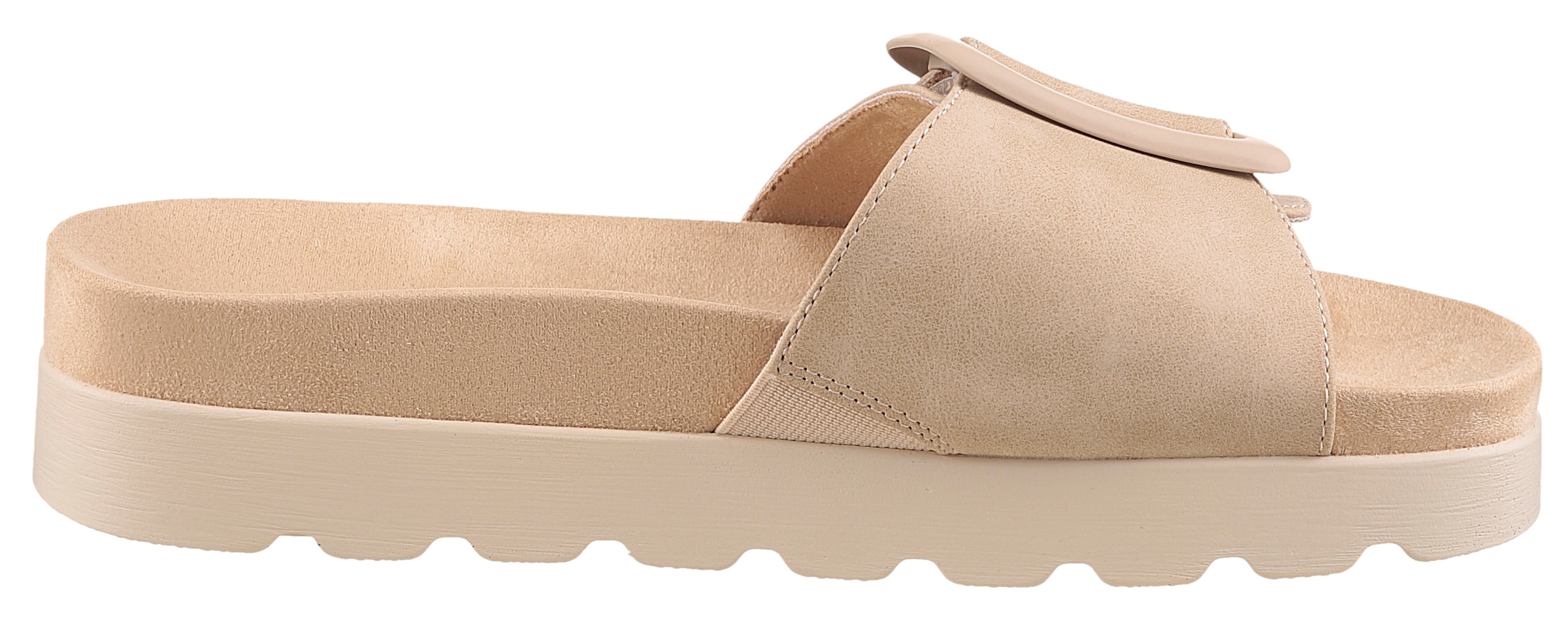 Tamaris Pantolette, Plateau, Sommerschuh mit großer Zierschnalle