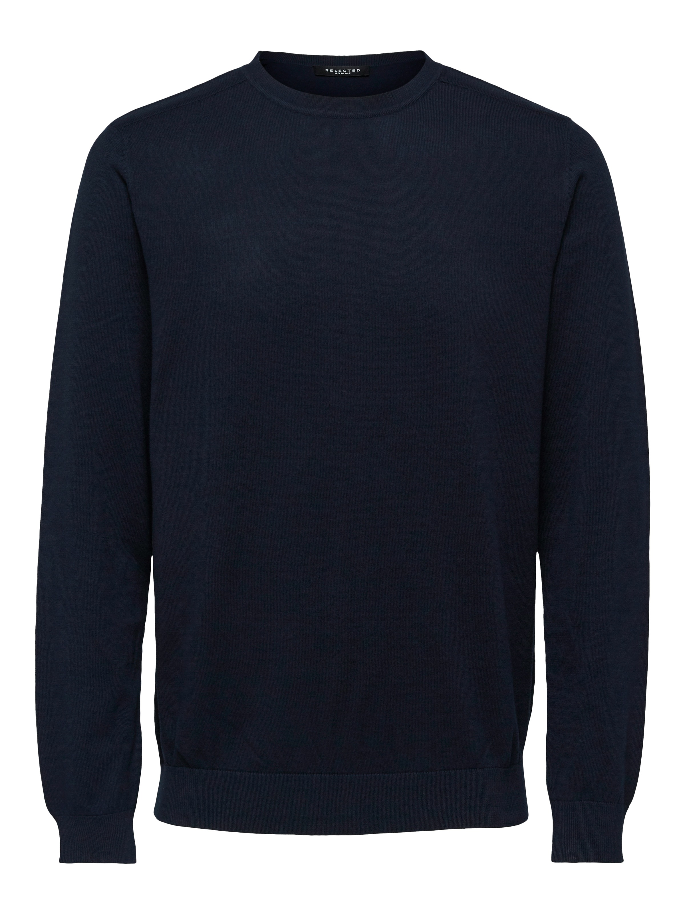 SELECTED Rundhalspullover »SLHBERG CREW NECK NOOS« Baumwolle, regular fit