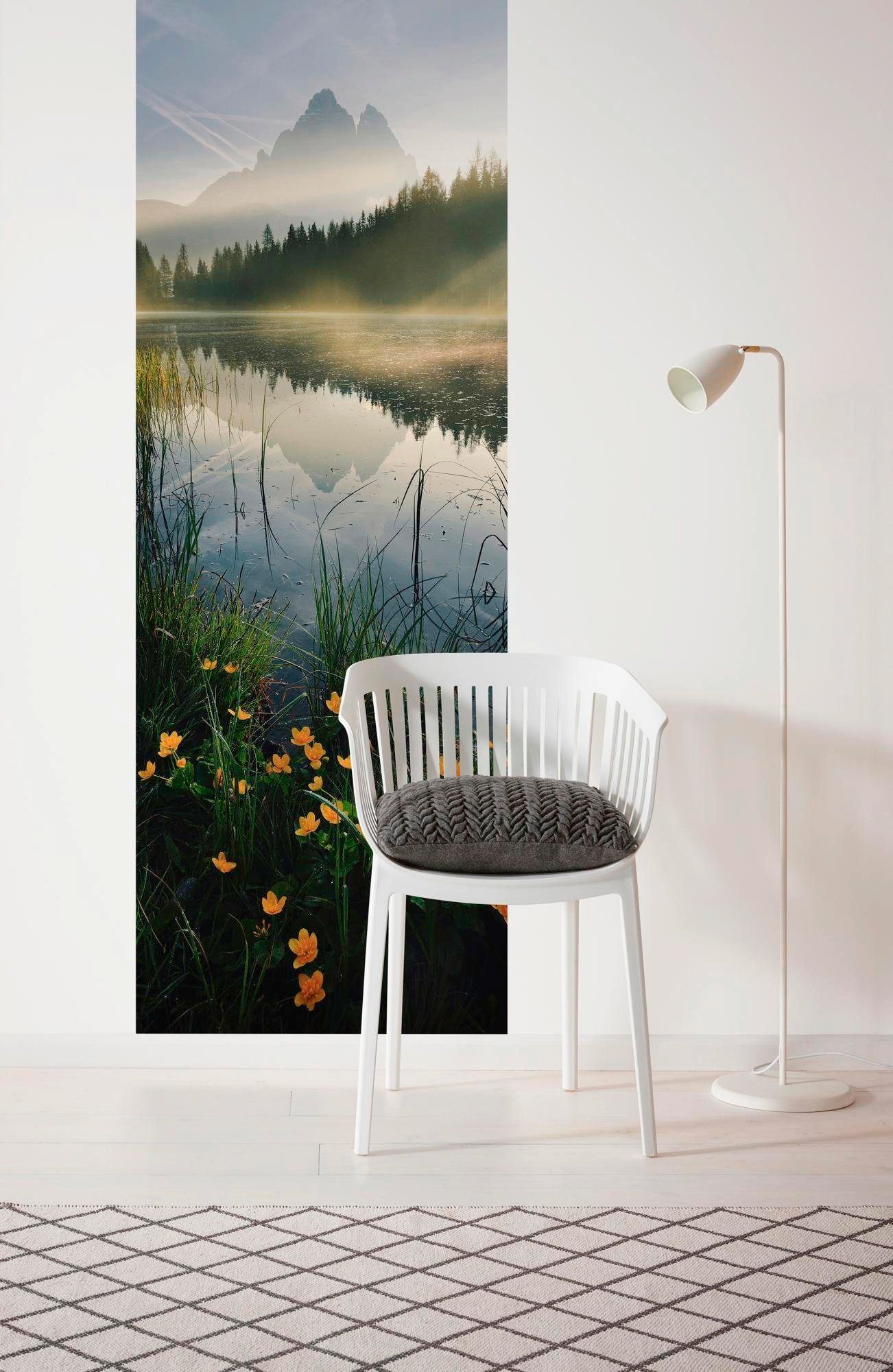 Komar Vliestapete »Digitaldruck Vlies - Morning Mist - Größe 100 x 280 cm«, bedruckt, Wohnzimmer, Schlafzimmer