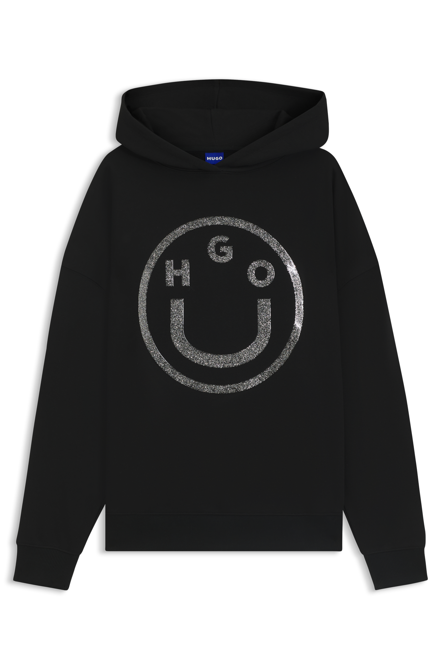 HUGO Blue Hoodie »Dolasa«, Relaxed Fit, mit glänzendem Frontprint