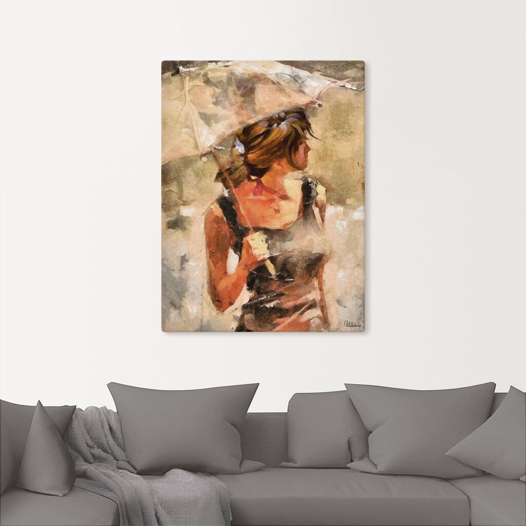 Artland Wandbild »Lady mit Regenschirm«, Portrait, (1 St.)