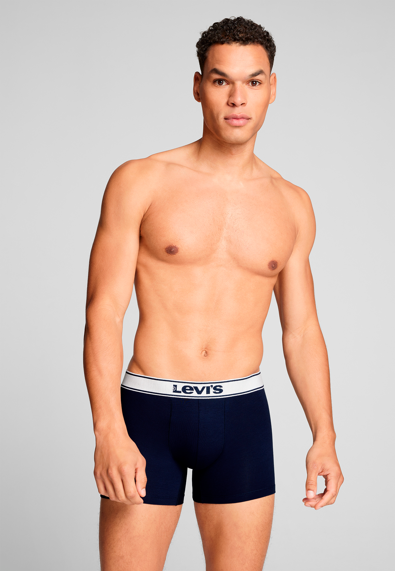 Levi's® Boxershorts »LEVIS MEN VNTG HTR BOXER BRIEF ORG CO 2P«, (2er Pack), mit breitem Logobund
