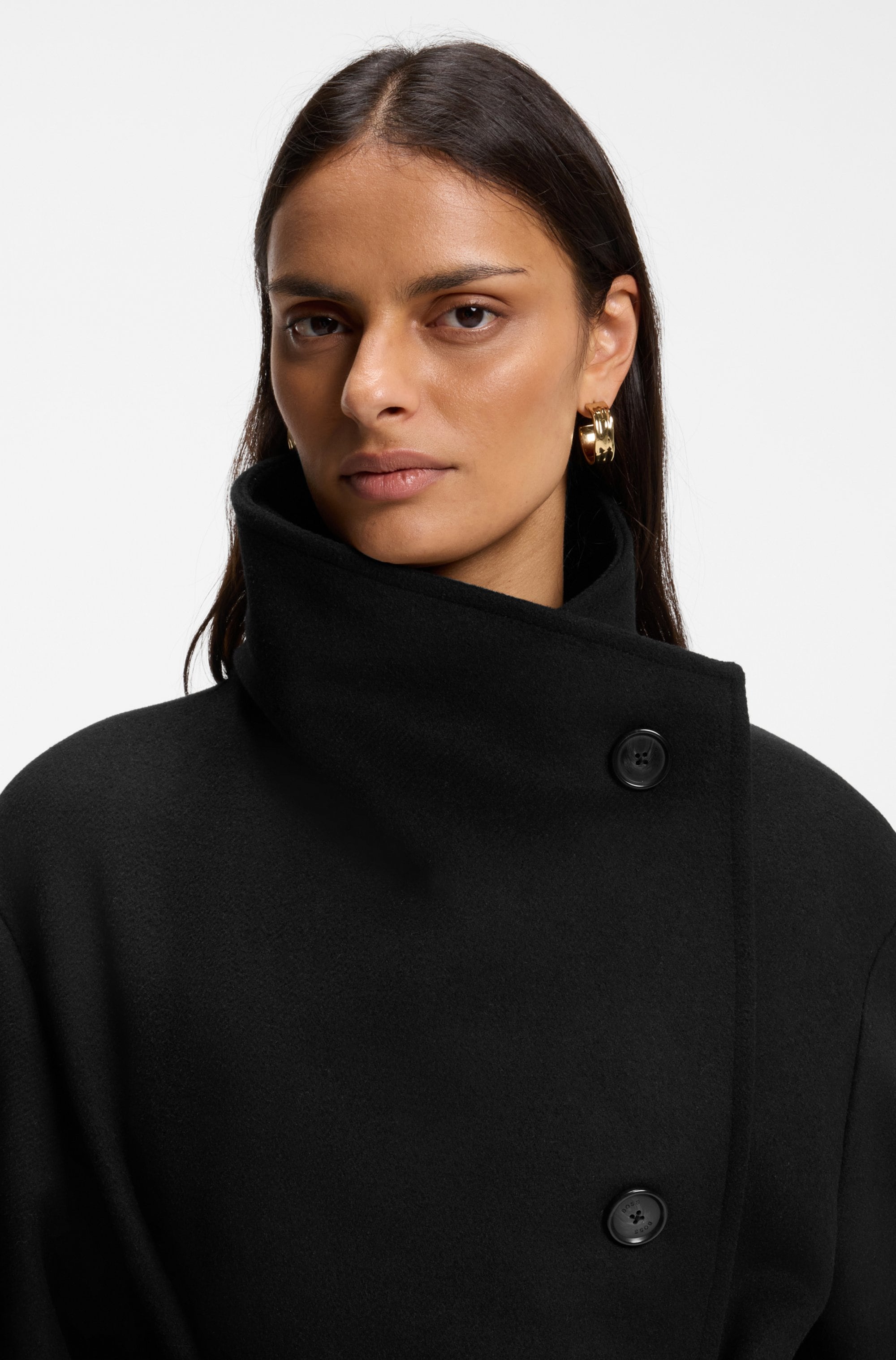 BOSS ORANGE Langmantel »Cayla Premium Damenmode« mit Wolle, Relaxed Fit