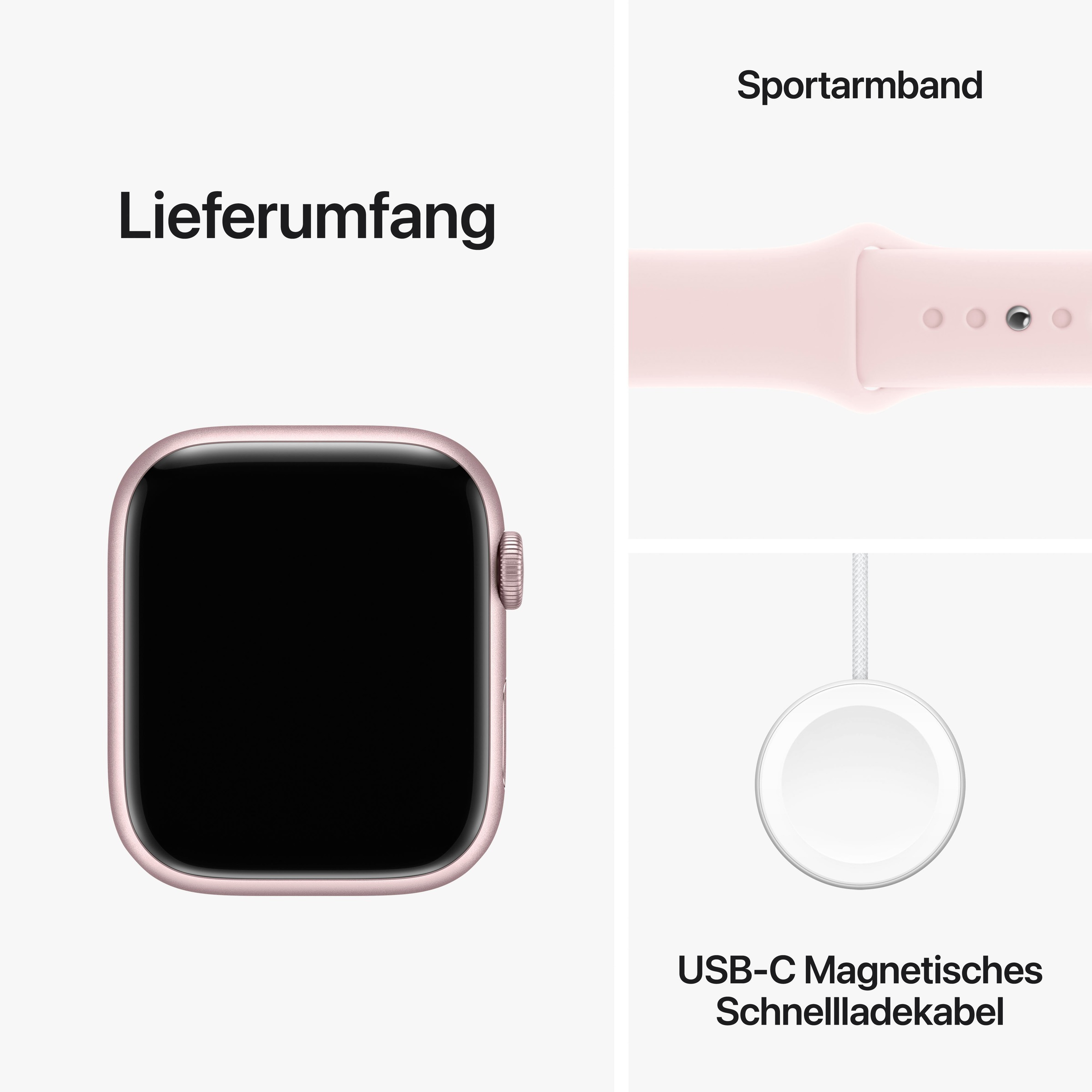 Apple Smartwatch »Watch Series 9 Aluminium«, (4,5 cm / 1,77 Zoll), Watch OS 10, Sport Band)