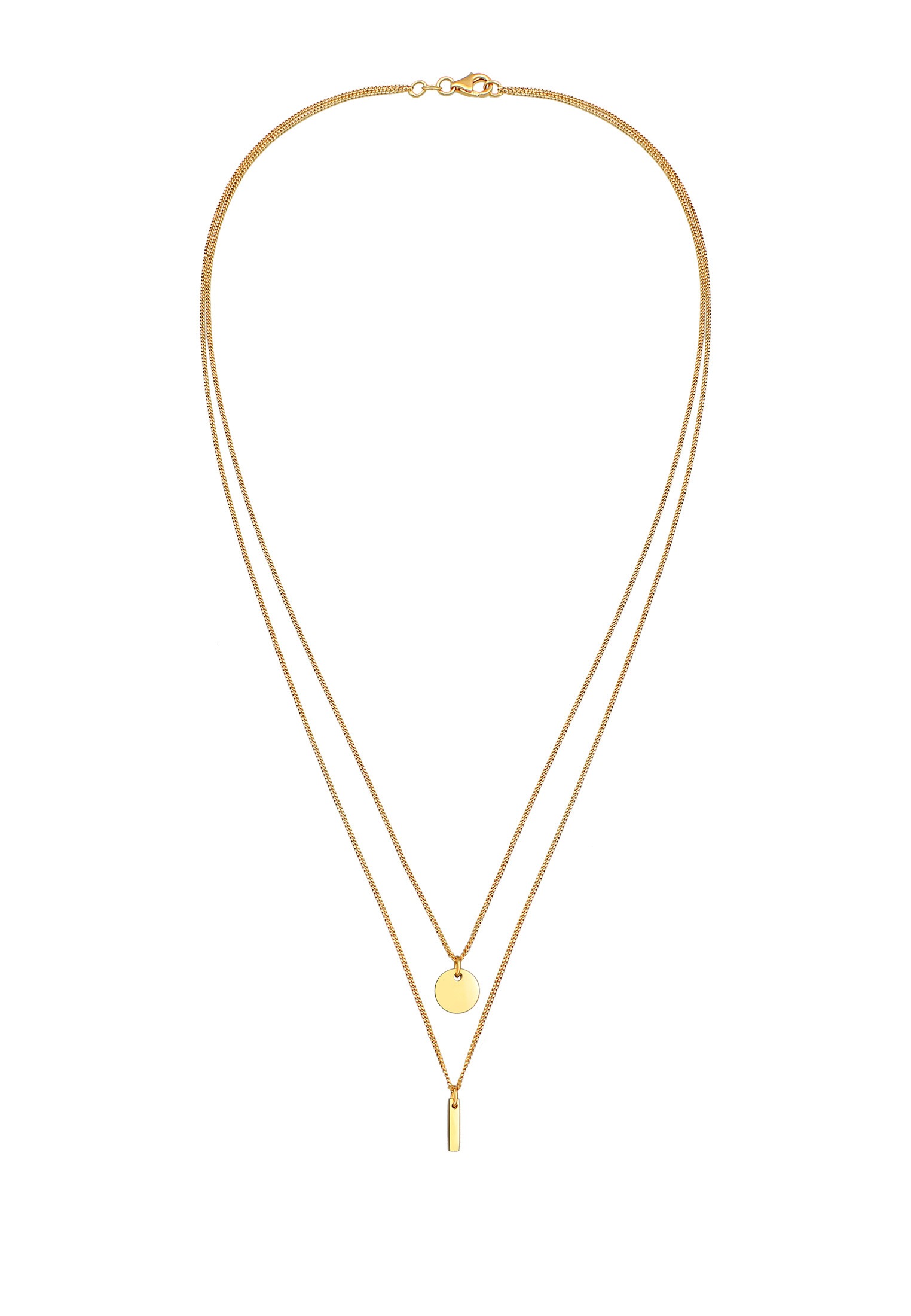Elli Silberkette »Halskette 2-lagig Layer Kreis Stab Geo 925 Silber«