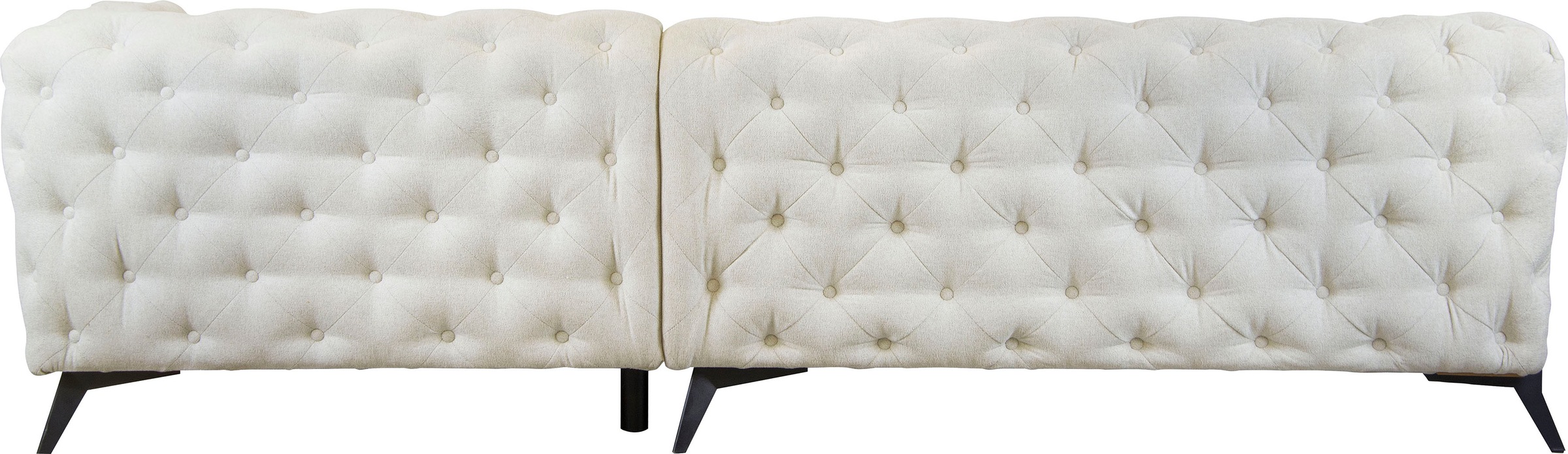 Leonique Chesterfield-Sofa »Amaury L-Form«, Chesterfield-Optik, Breite/Tiefe je 262 cm, Fußfarbe wählbar