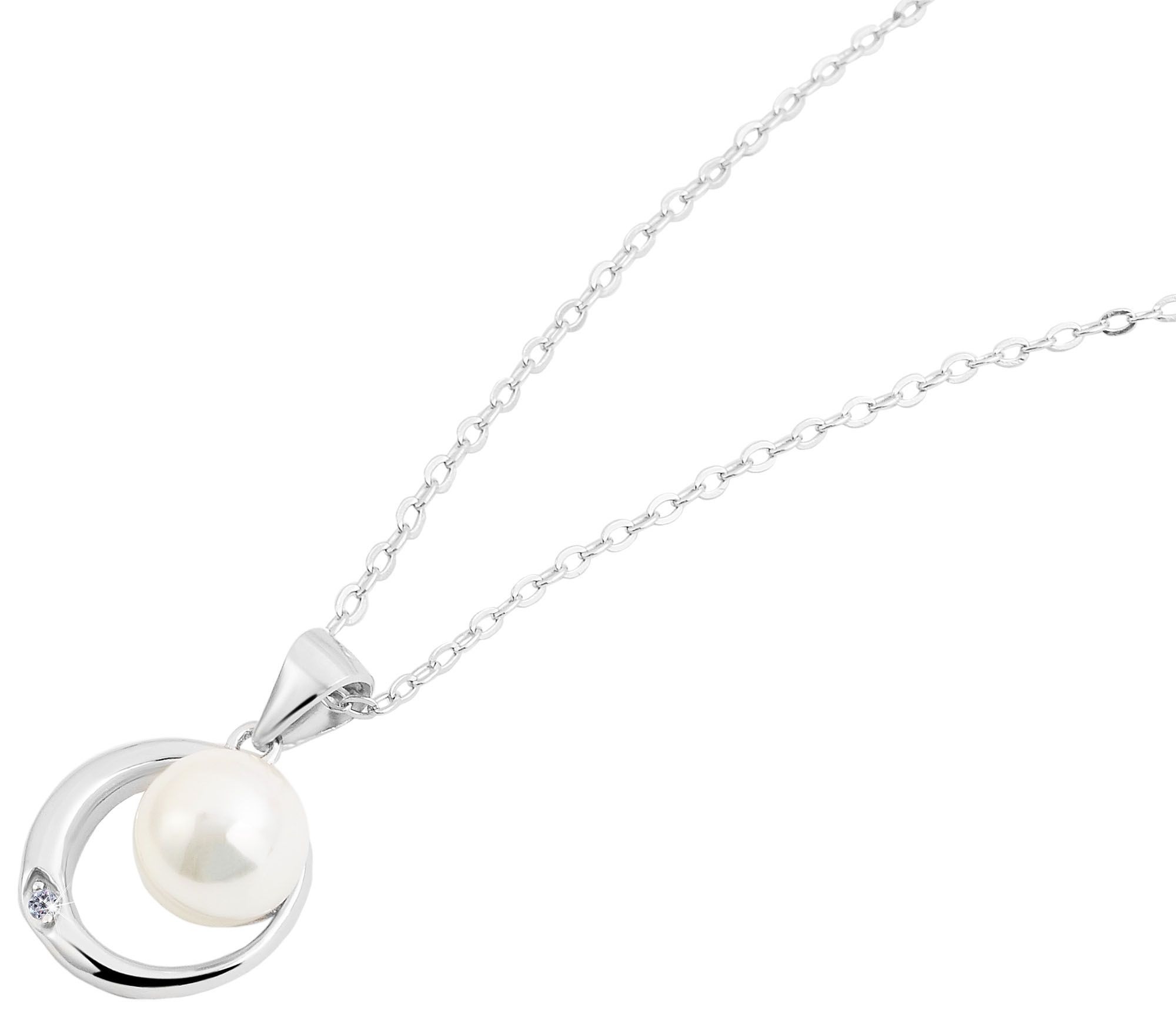 Adelia´s Kette ohne Anhänger »925 Silber Halskette mit Anhänger 43 cm + 5 cm mit schimmernder Perle«