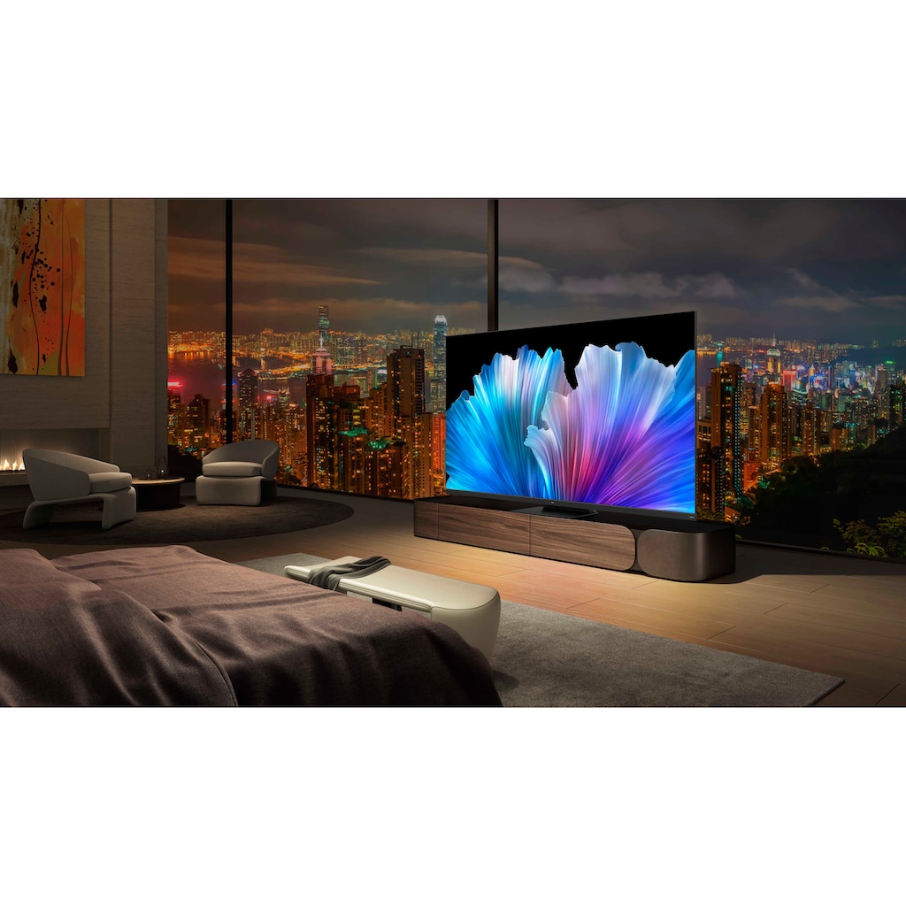 TCL QLED Mini LED-Fernseher »75C935X2«, 189 cm/75 Zoll, 4K Ultra HD, Google TV-Smart-TV, 2500nits, HDR Extreme, Dolby Atmos, HDMI 2.1, ONKYO-Soundbar