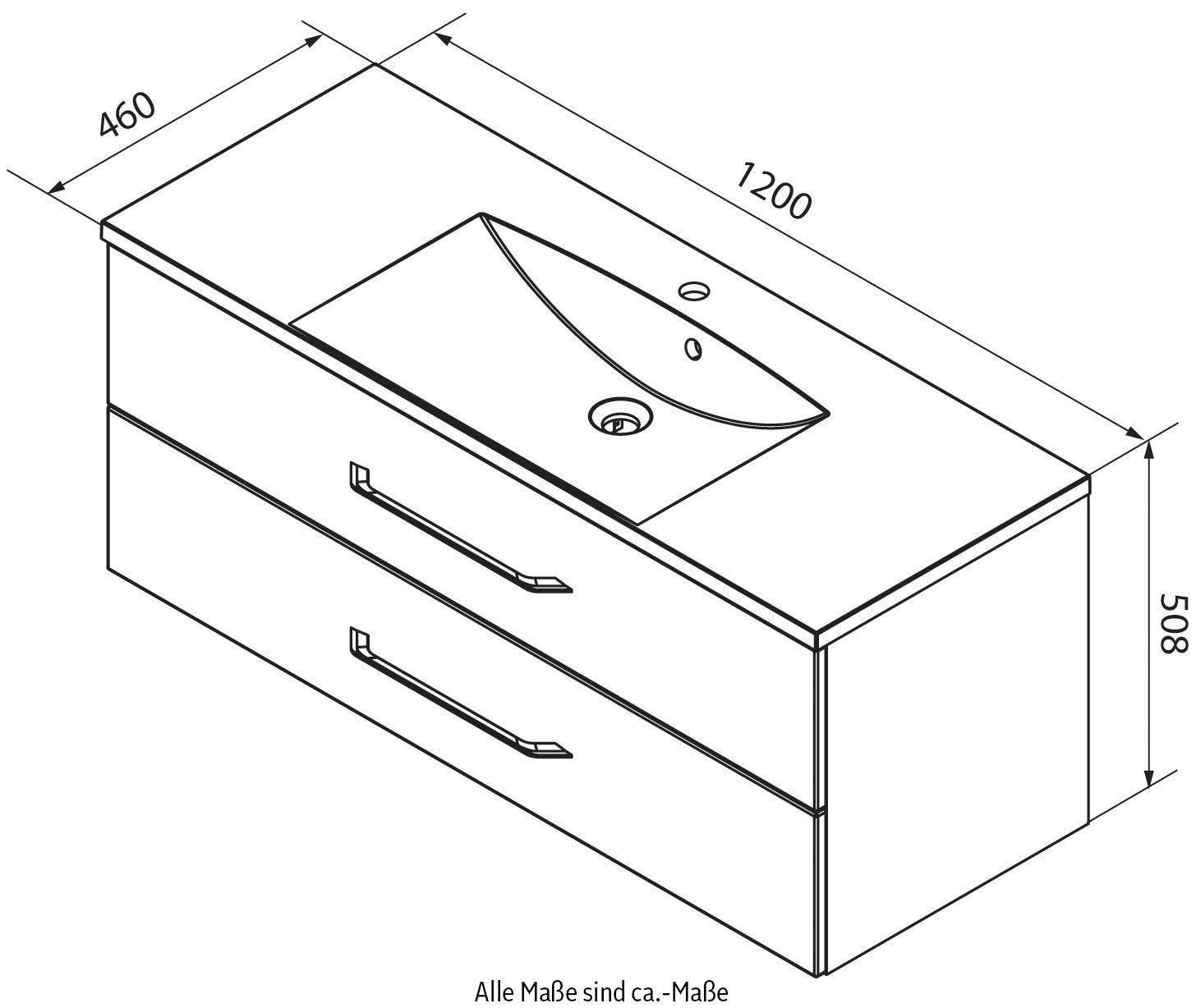 FACKELMANN Waschtisch »B.clever«, Badmöbel Breite 120 cm