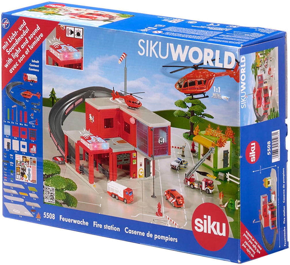 Siku Spiel-Feuerwehrwache »Siku World, Feuerwache (5508)«, mit Licht und weiteren Funktionen