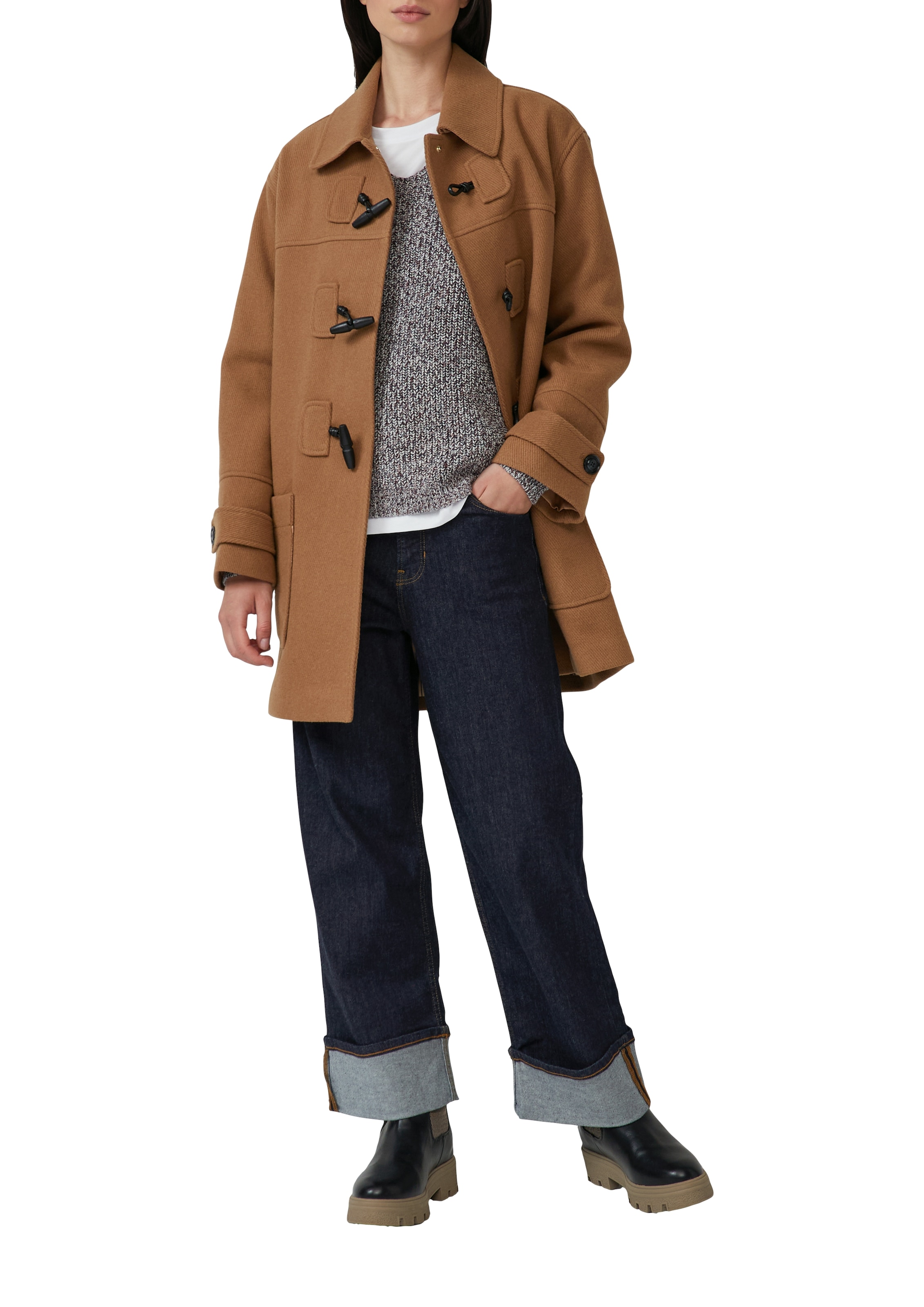 s.Oliver Strickpullover mit V-Ausschnitt, meliert