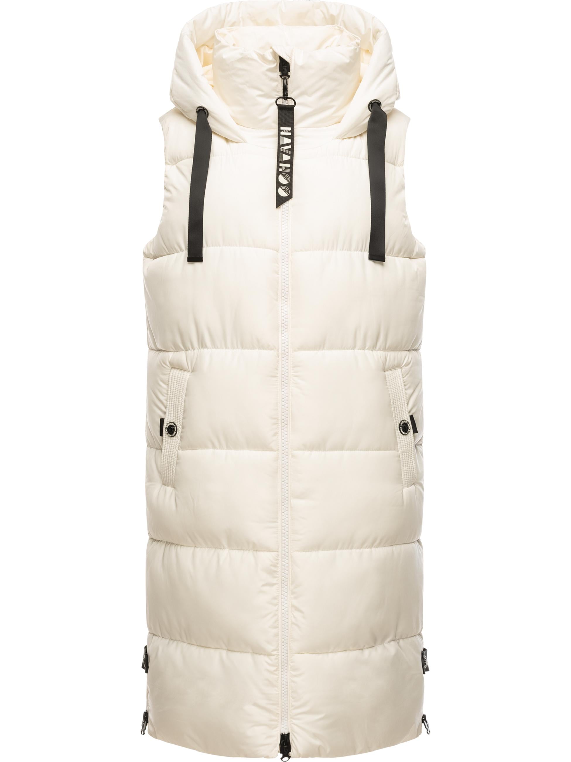 Navahoo Steppweste »Steppweste Schnuffelchen«, (1 tlg.), warme Damen Outdoor-Weste lang mit Kapuze
