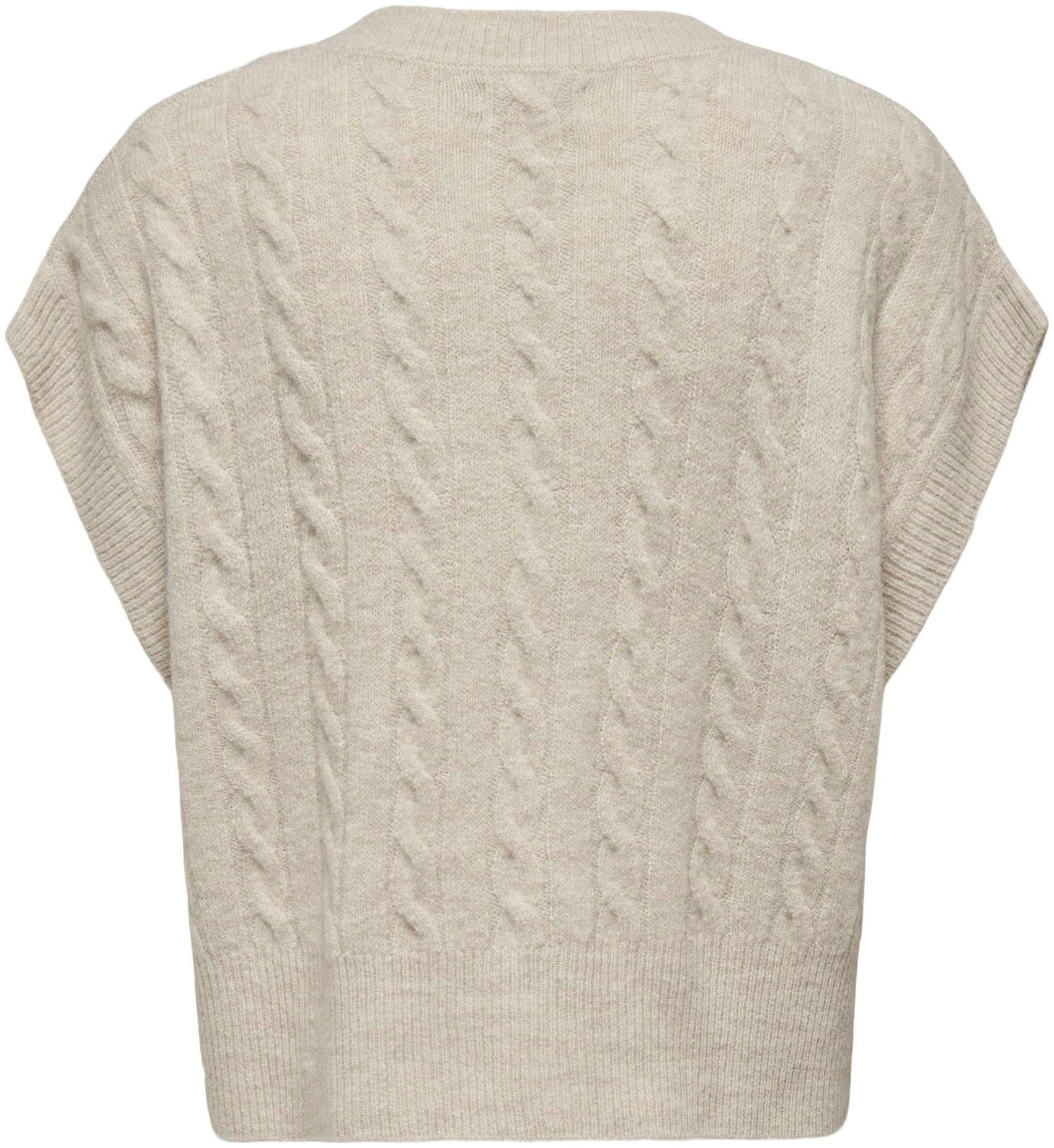 ONLY Kurzarmpullover »ONLMELODY VEST KNT« Materialmix, regular fit