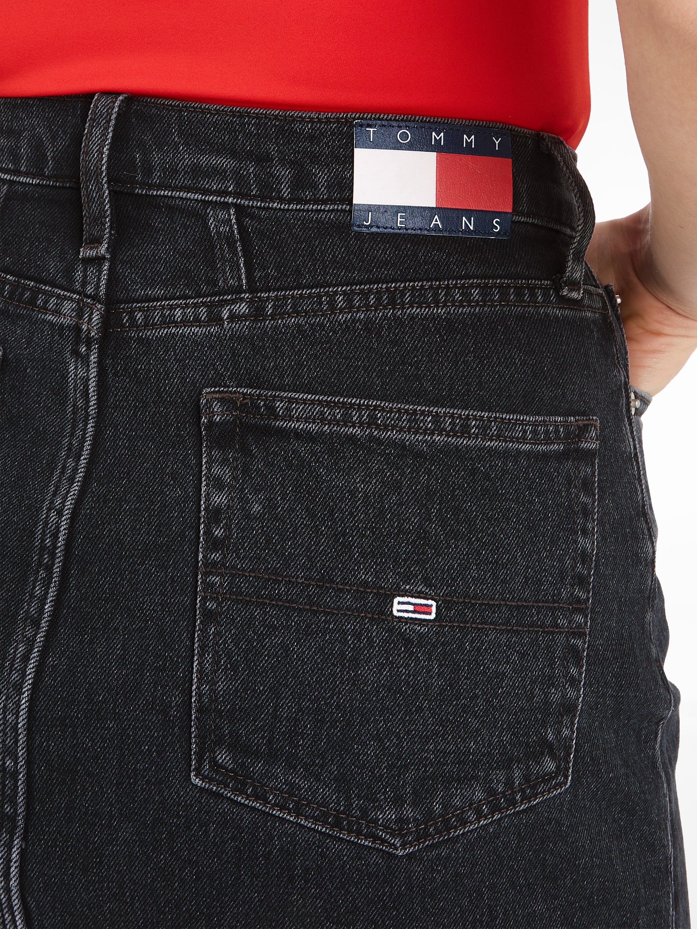 SKIRT Jeansrock OTTO bei mit CG4181«, online Jeans Tommy »MOM UH Logostickerei