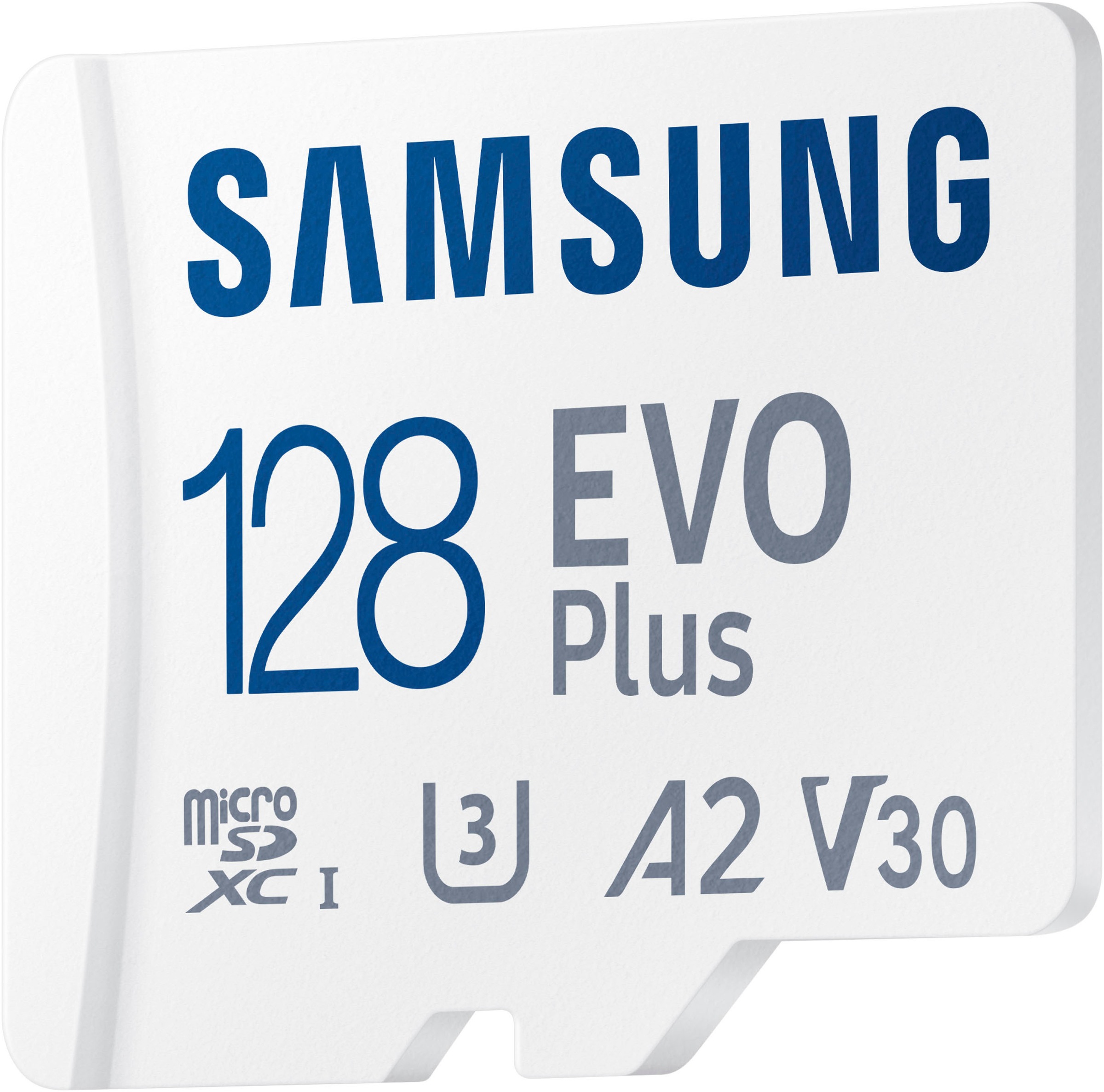 Samsung Speicherkarte »EVO Plus (2024) 128GB inkl. SD-Adapter«, (Video Speed Class 30 (V30)/UHS Speed Class 3 (U3) 160 MB/s Lesegeschwindigkeit)
